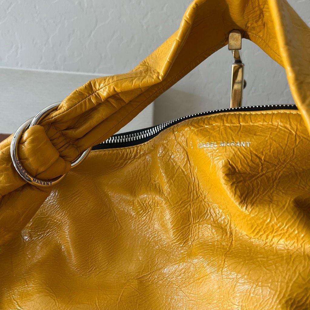 Isabel Marant Isabel Marant Saffron Yellow Eewa Glazed Lambskin Leather Ho Size ONE SIZE - 4 Thumbnail