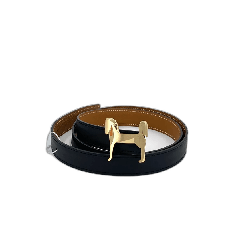 Hermes Hermes Black Leather Belt with Logo-2506 Size ONE SIZE - 1 Thumbnail