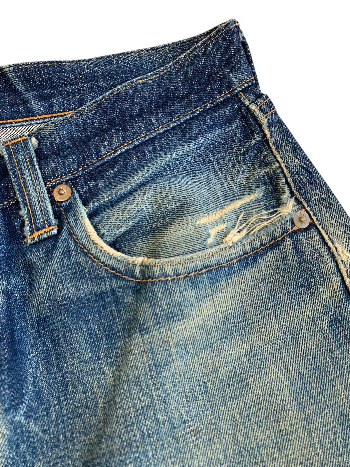 Levi's Vintage 90’s Levis 501XX Big E Thrashed Blue Denim Size US 30 / EU 46 - 9 Thumbnail