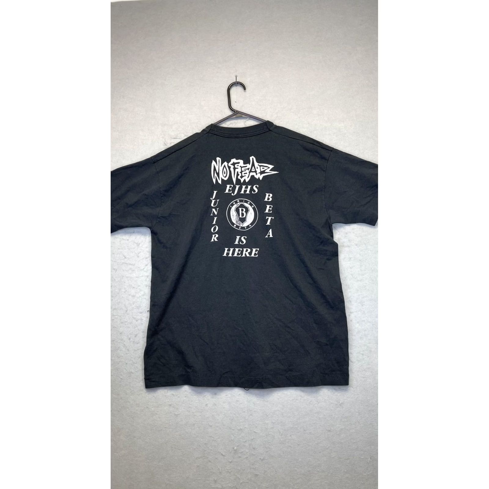 Fruit Of The Loom VINTAGE No Fear Shirt Mens XL Black Made in USA EJHS Junior Beta Graphic 90s Size US XL / EU 56 / 4 - 6 Thumbnail