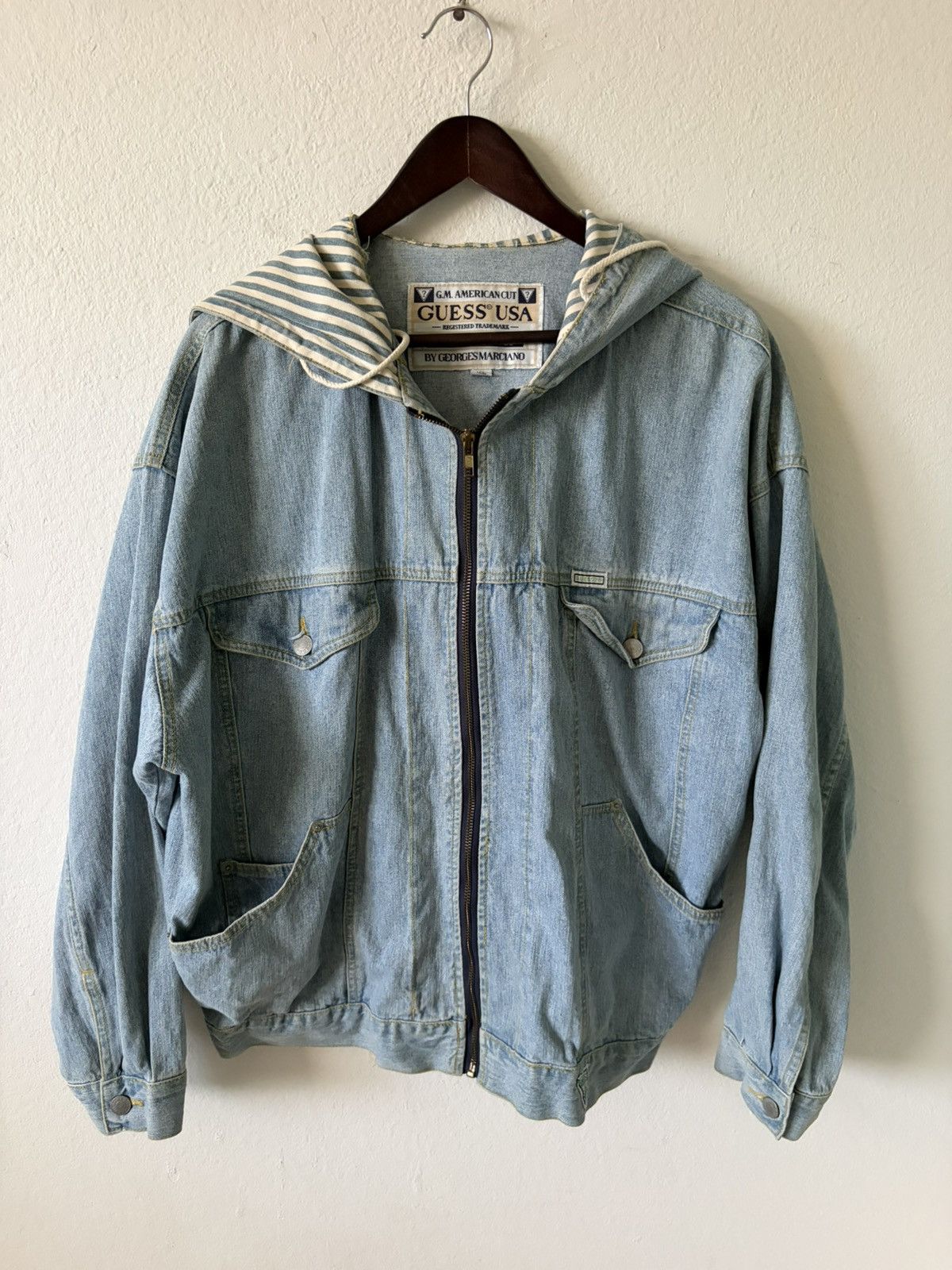 Guess Vintage Guess Denim Hoodied Jacket Size US S / EU 44-46 / 1 - 1 Thumbnail