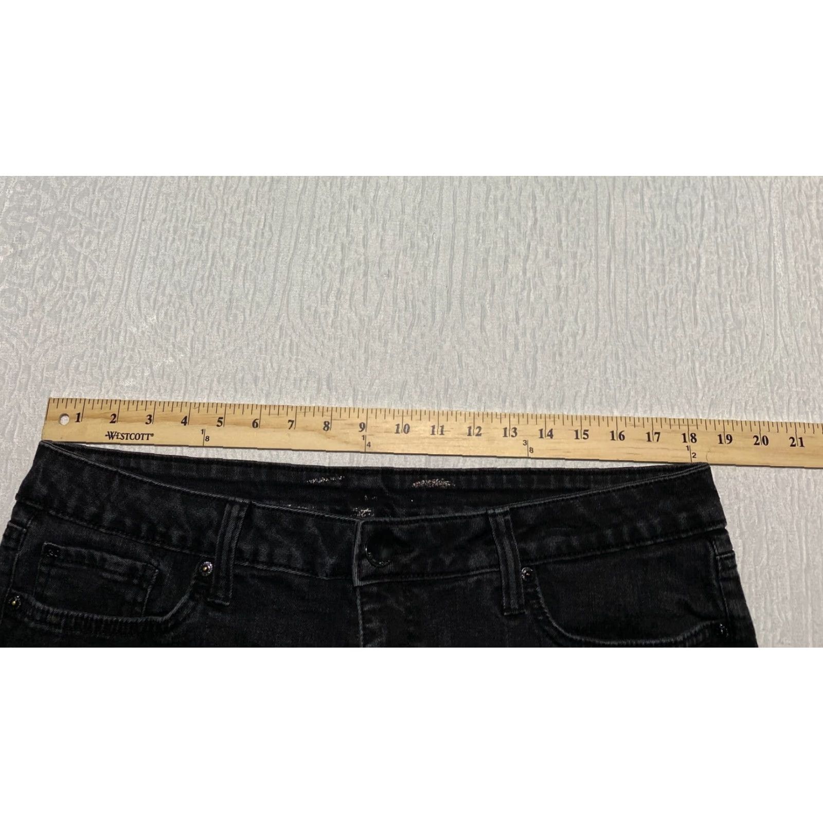 Vintage Seven7 Seven 7 Weekend Shorts Denim Cut-Off Black Women's Size 16, Jeans, Regular Waist 36 in, Zip Closure, Women, Style: Cut-Off Size 25" / US 0 / IT 36 - 3 Thumbnail