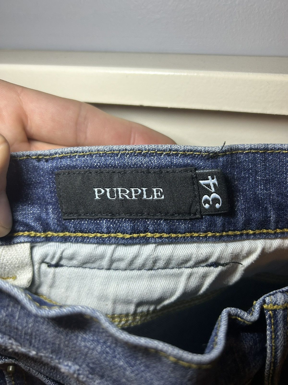 Purple Vintage Purple faded blue jeans Size US 34 / EU 50 - 3 Thumbnail