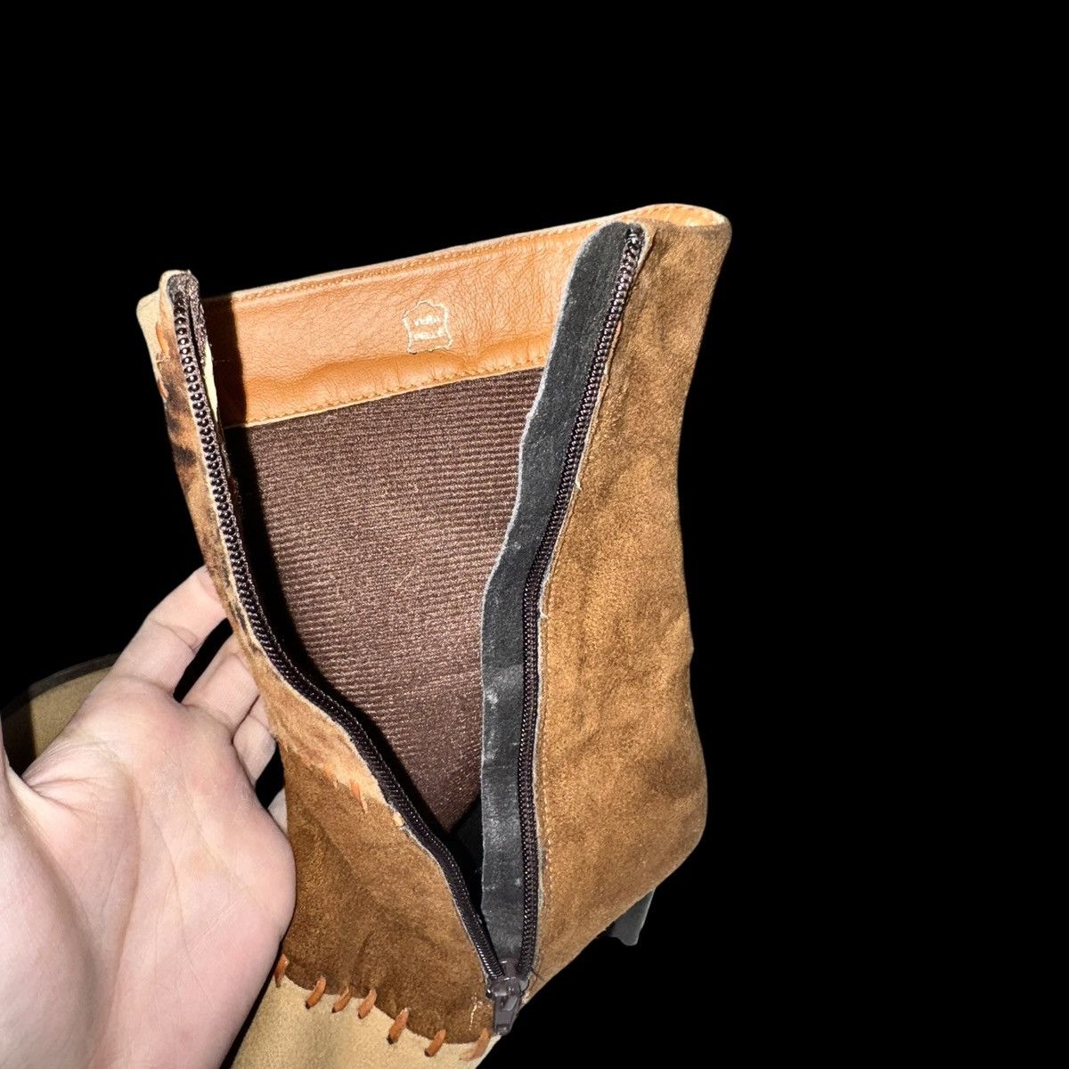 Other Vintage Patchwork Suede Heels Boots like Margiela El Dantes Size US 9 / IT 39 - 4 Thumbnail