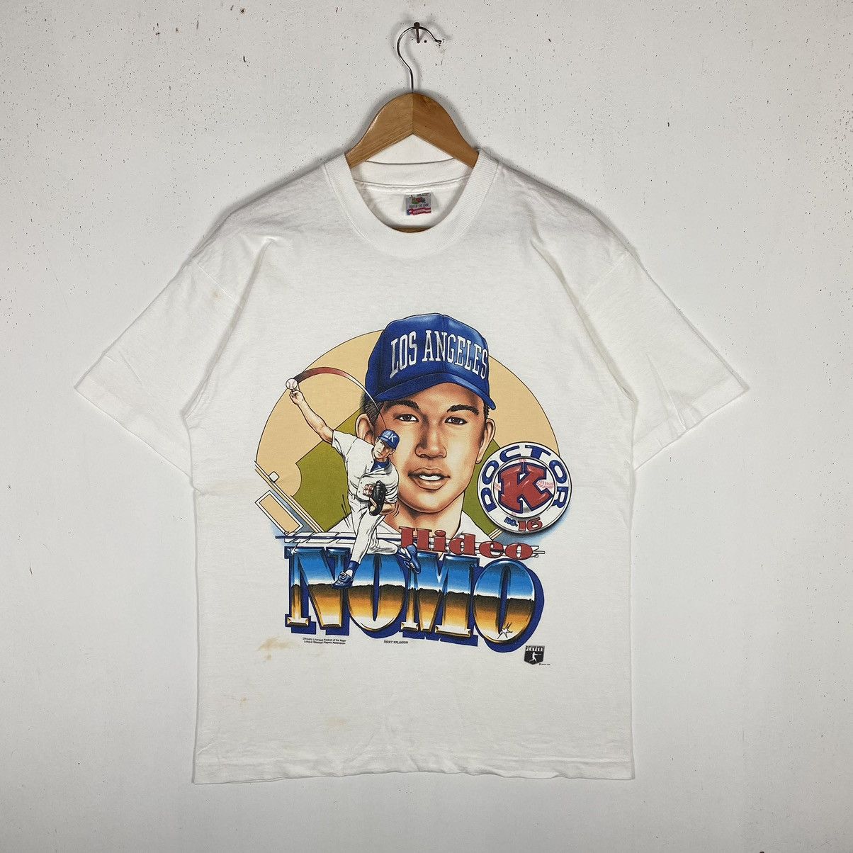 MLB × Vintage VINTAGE 90's HIDEO NOMO "DOCTOR K" MLB SUPERSTARS TEE Size US L / EU 52-54 / 3 - 2 Thumbnail