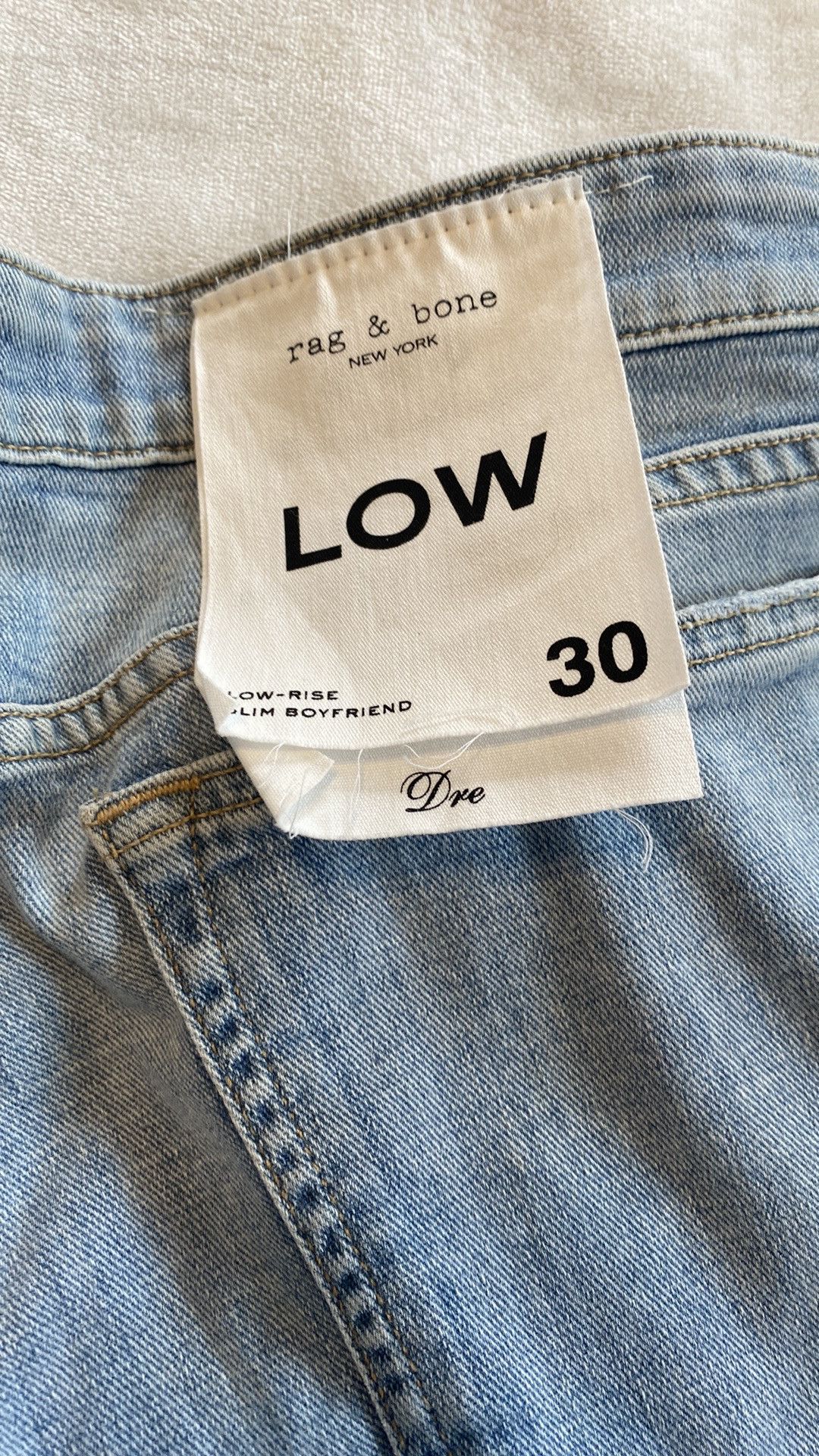 Rag & Bone Rag & Bone Dre Low-rise Slim Boyfriend Jeans, Size 30, NWT Size 30" / US 8 / IT 44 - 3 Thumbnail