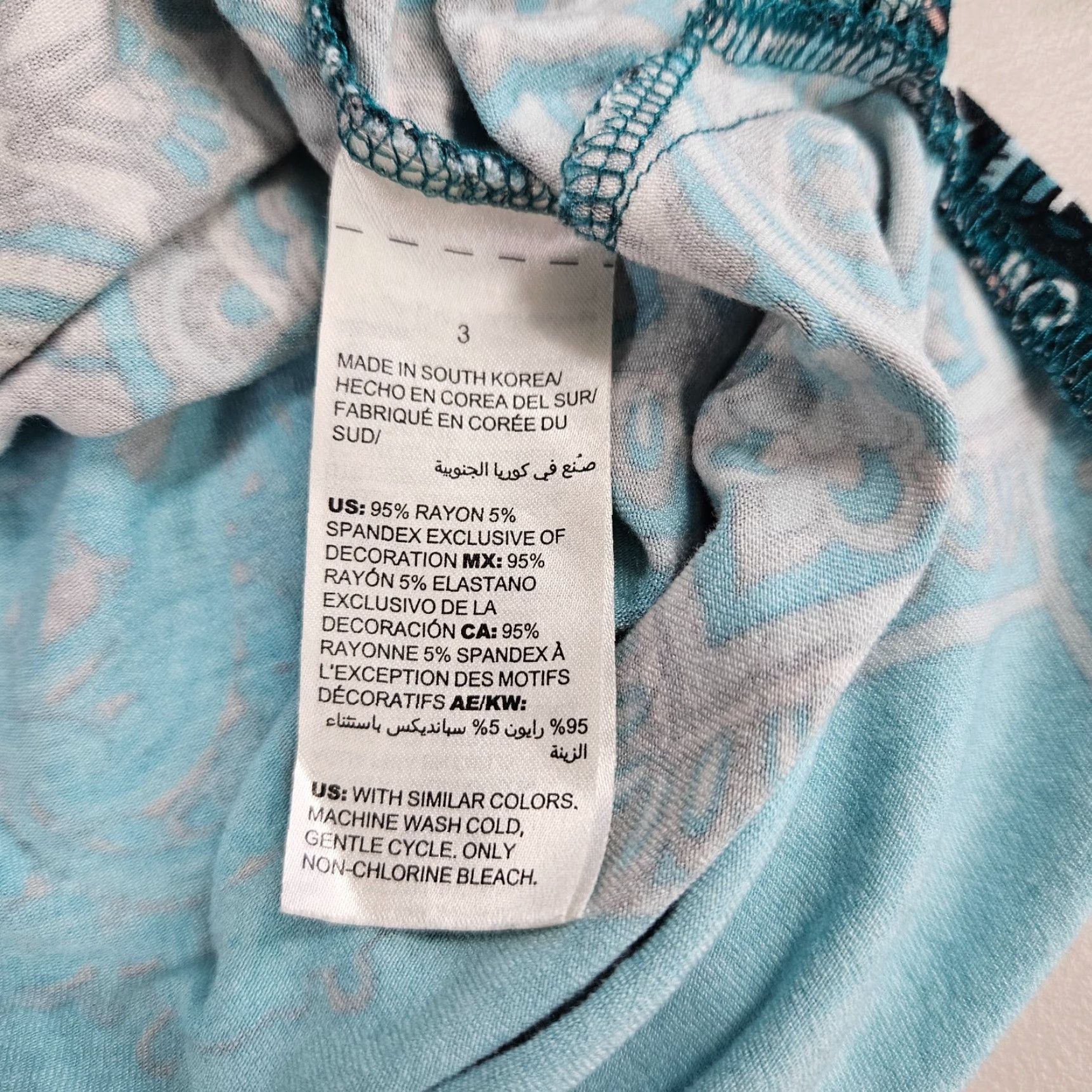 Vintage Chico's Womens Top XL Teal Pink 3/4 Sleeve V-Neck Blouse Shirt Ladies Womens Size XL / US 12-14 / IT 48-50 - 5 Thumbnail