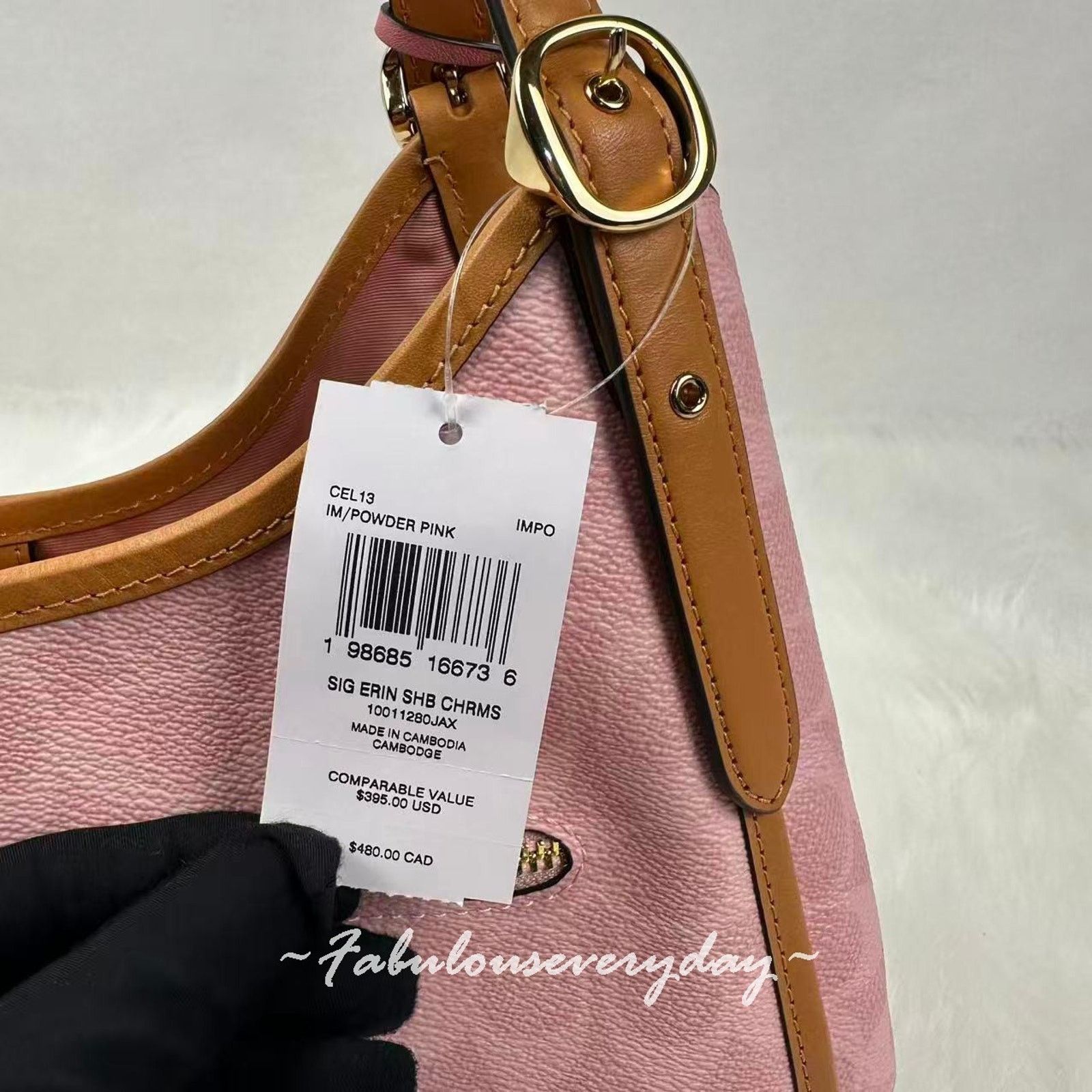 Coach Coach Erin Shoulder Signature Canvas With Charms Powder Pink Size ONE SIZE - 4 Thumbnail