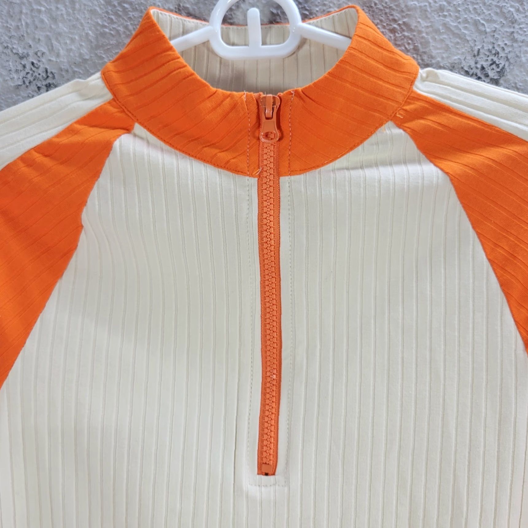 Vintage VINTAGE PacSun LA Hearts Active 1/4 Zip Cropped Long Sleeve Cream w/ Orange Women XS Size XS / US 0-2 / IT 36-38 - 4 Thumbnail