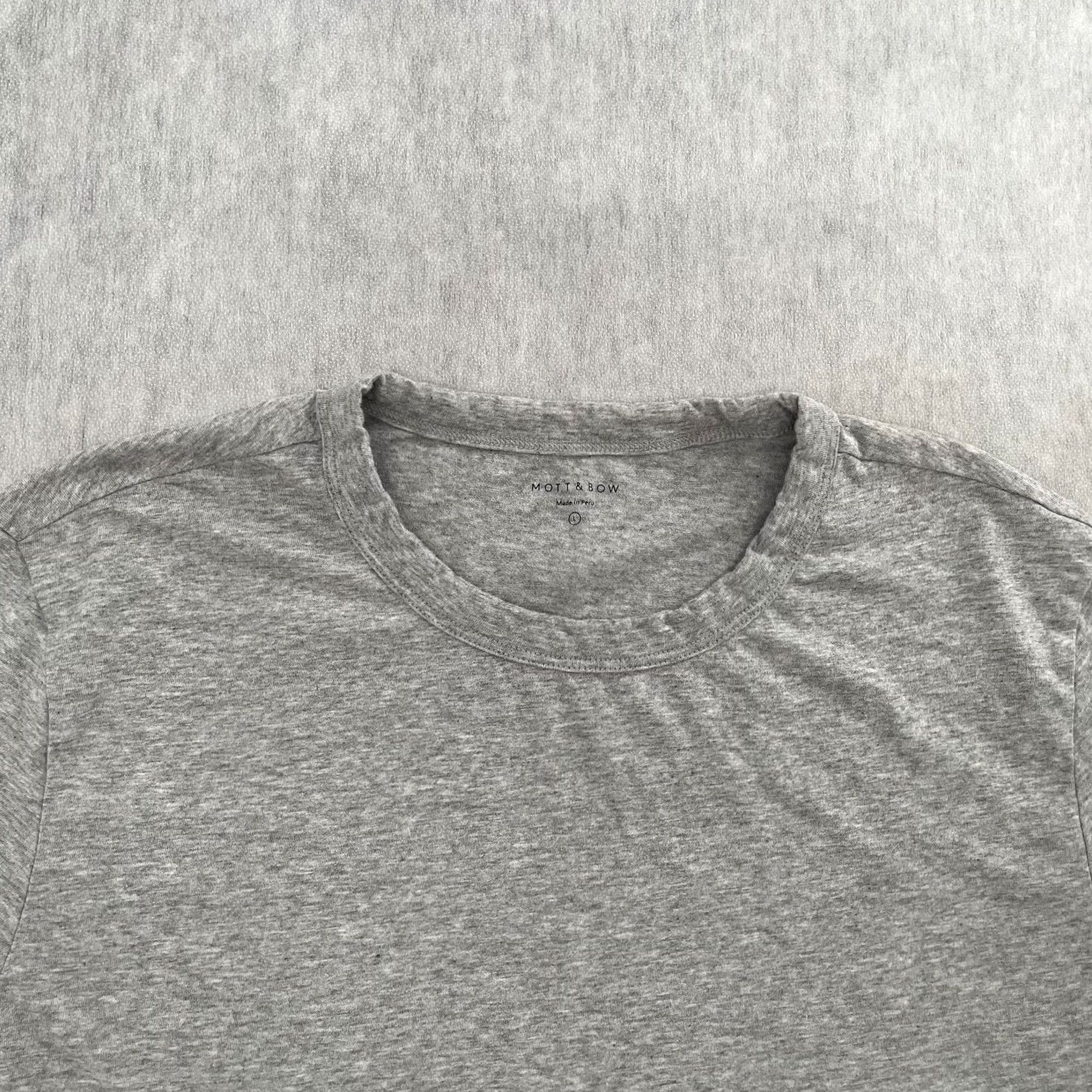 Mott & Bow Mott & Bow Shirt Adult Large Gray Driggs Long Sleeve Crew Tee Cotton Mens L Size US L / EU 52-54 / 3 - 2 Thumbnail