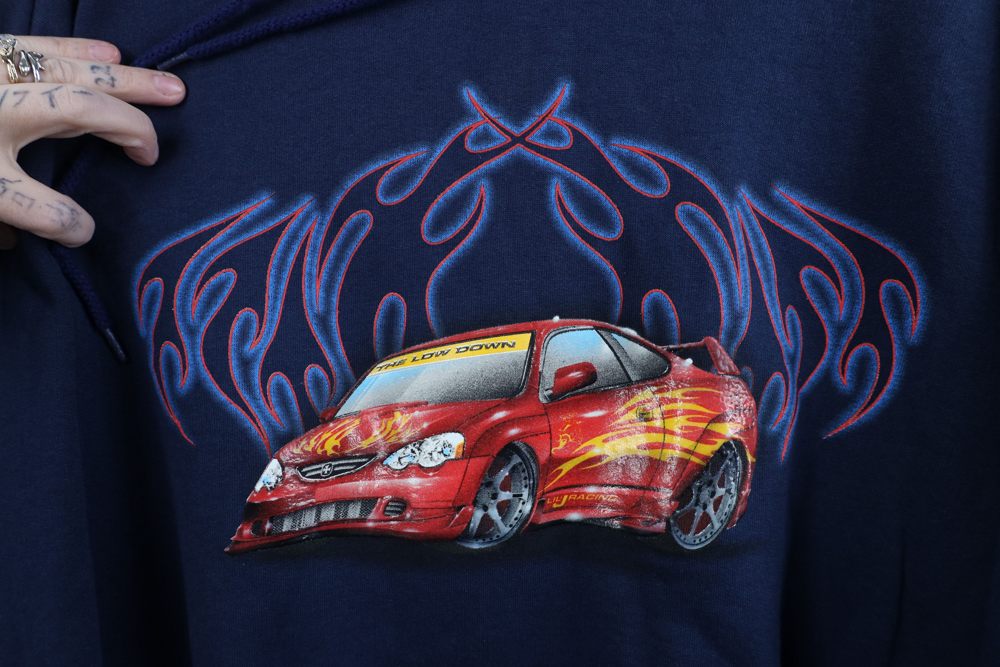 Vintage Vintage 90s Y2K Streetwear Fire Flames Car Racing Hoodie Size US S / EU 44-46 / 1 - 4 Thumbnail