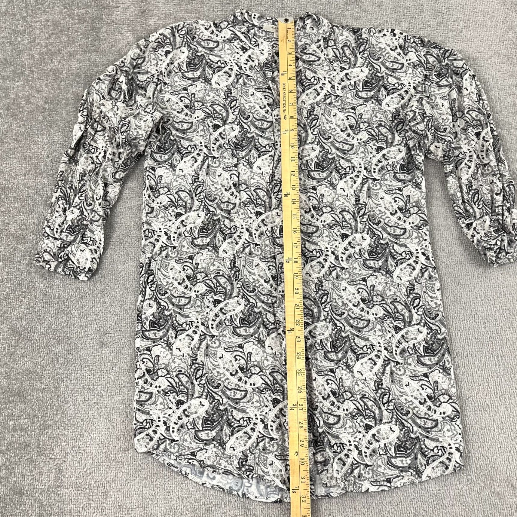 Allsaints AllSaints Cayla Paisley Shirt Dress Womens Small Black White Button Up Tunic Top Shirt Dress Size S / US 4 / IT 40 - 4 Thumbnail