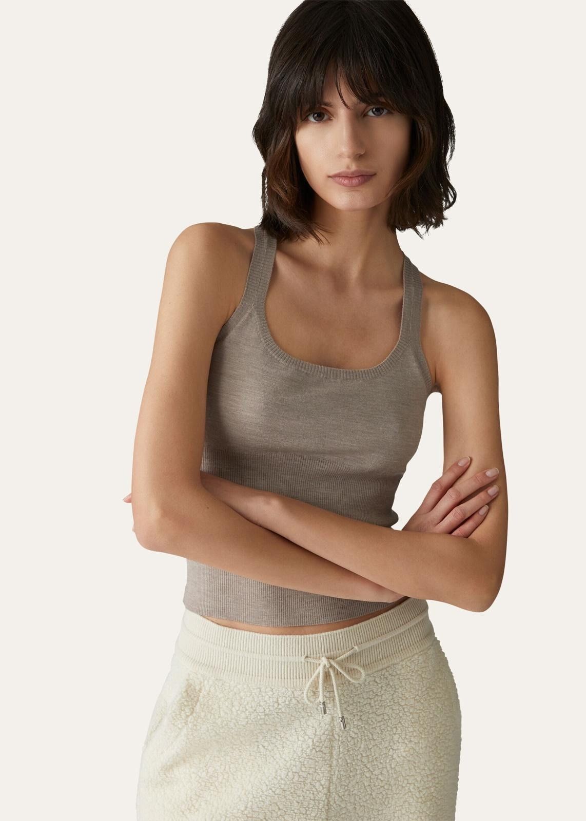 Loro Piana o1srvl11e1124 Cocooning Crossed Straps Skinny Fit Tank Top Size M / US 6-8 / IT 42-44 - 4 Thumbnail