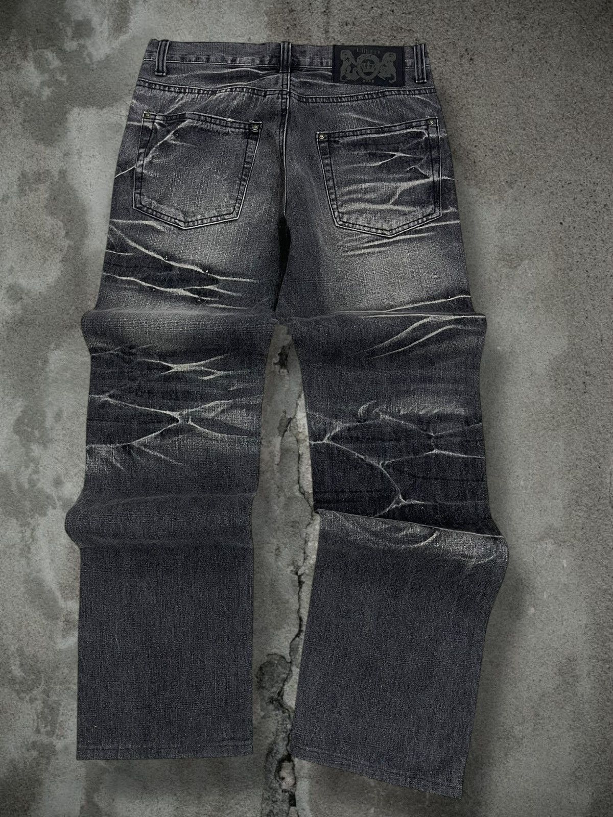 LOWBOX Vintage Og 1990s Japan Designer Lowbox Tribal Spiral Denim Size US 29 - 8 Thumbnail