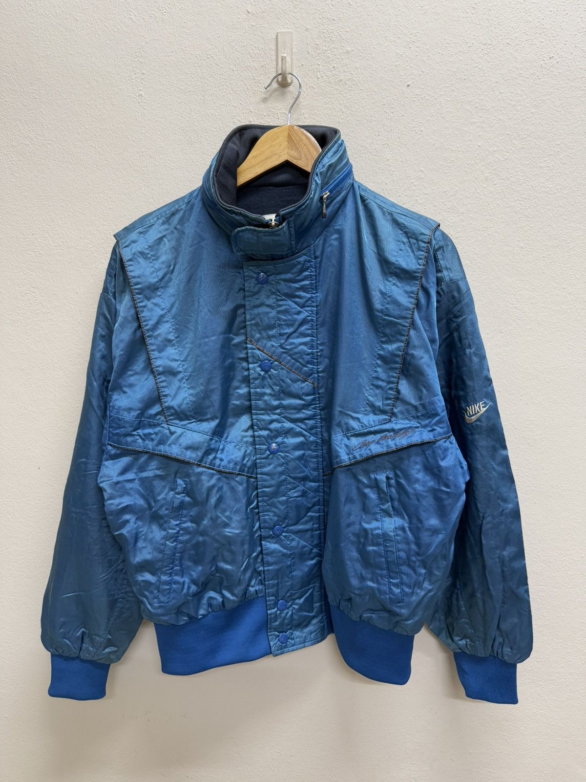 Nike Vintage 90s Nike Nylon Bomber Jacket Size US L / EU 52-54 / 3 - 21 Thumbnail