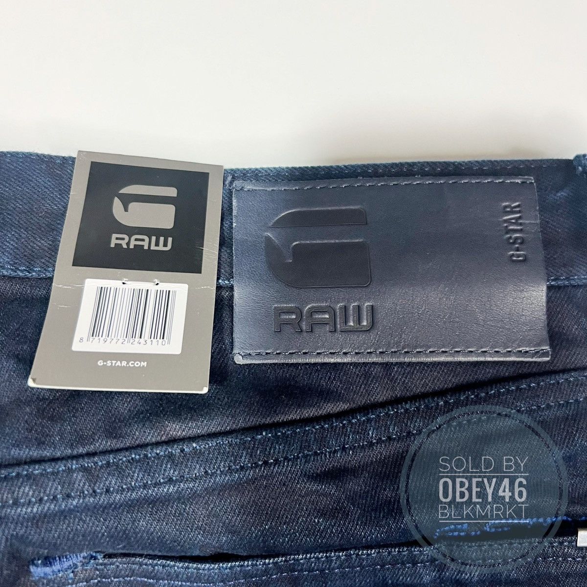 G-Star G Star Raw 3301 Slim Selvedge Worn in Bleak Jeans Size US 32 / EU 48 - 7 Thumbnail