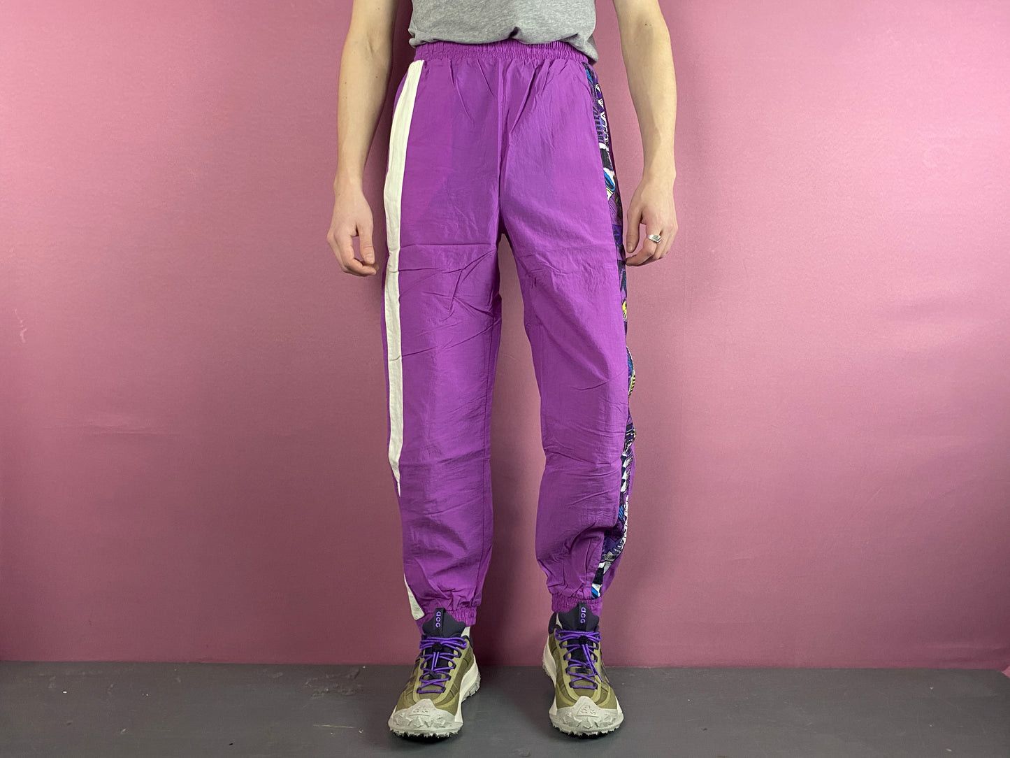 Adidas × Vintage 90s Vintage Men's Side Tape Track Pants - M Size US 34 / EU 50 - 3 Thumbnail