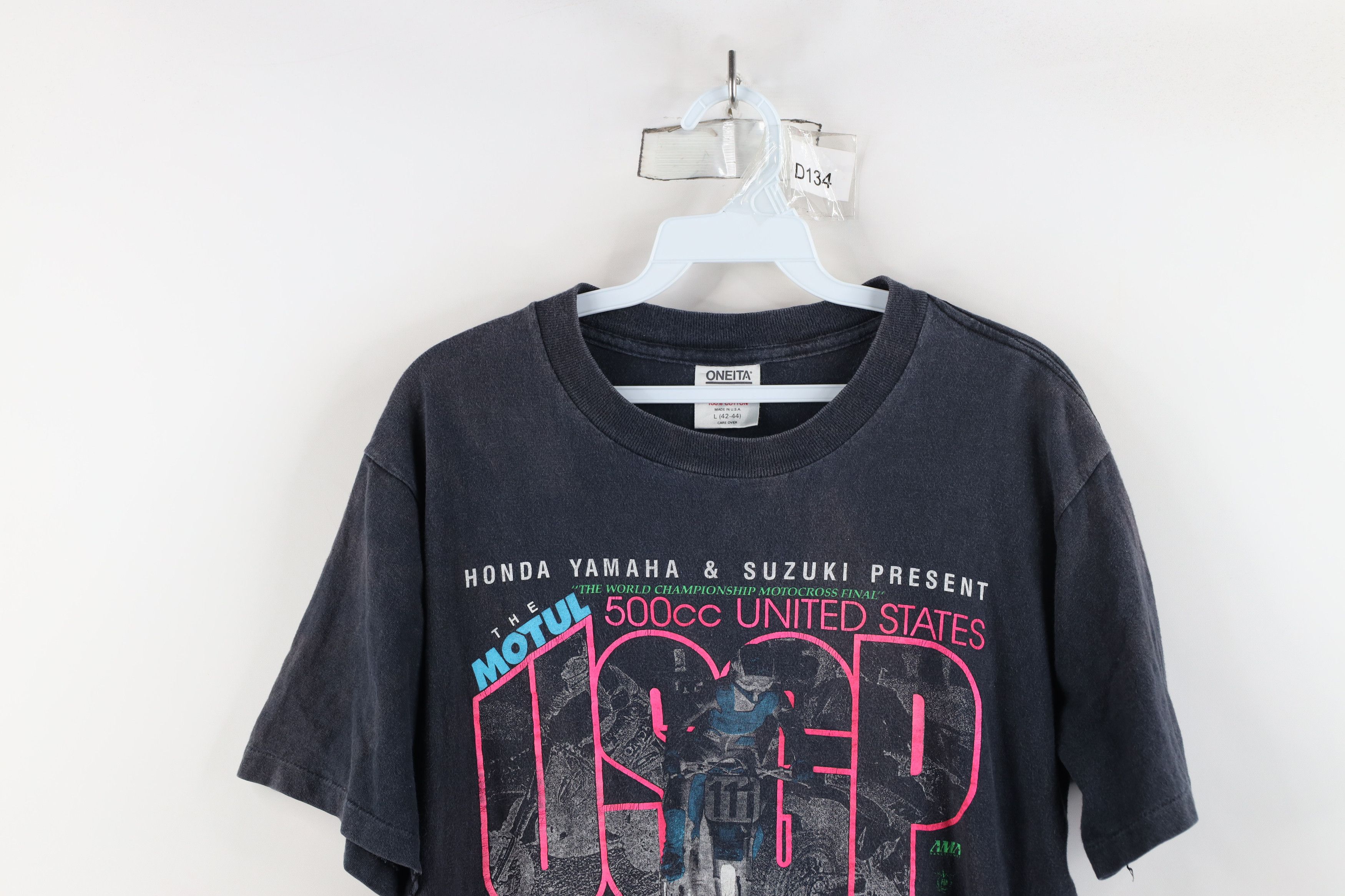 Vintage Vintage 90s Grand Prix of Motocross Racing T-Shirt USA Black Size US L / EU 52-54 / 3 - 2 Thumbnail