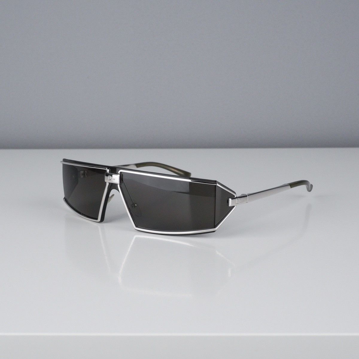 image of Vintage Christian Dior Multi Logo Rimless Silver Sunglasses, Men's