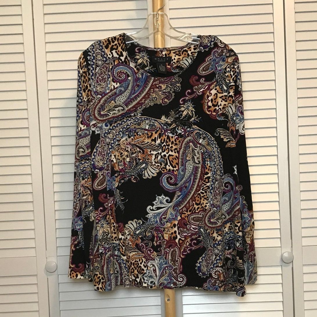 Other Grace Paisley Leopard Round Neck Long-sleeved Blouse XL Size XL / US 12-14 / IT 48-50 - 1 Thumbnail