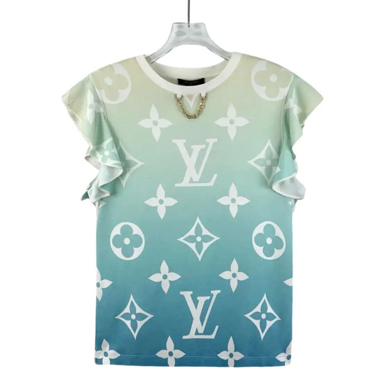Louis Vuitton Louis Vuitton Blue Cotton T-Shirt for Women 0089 Size XL / US 12-14 / IT 48-50 - 1 Thumbnail