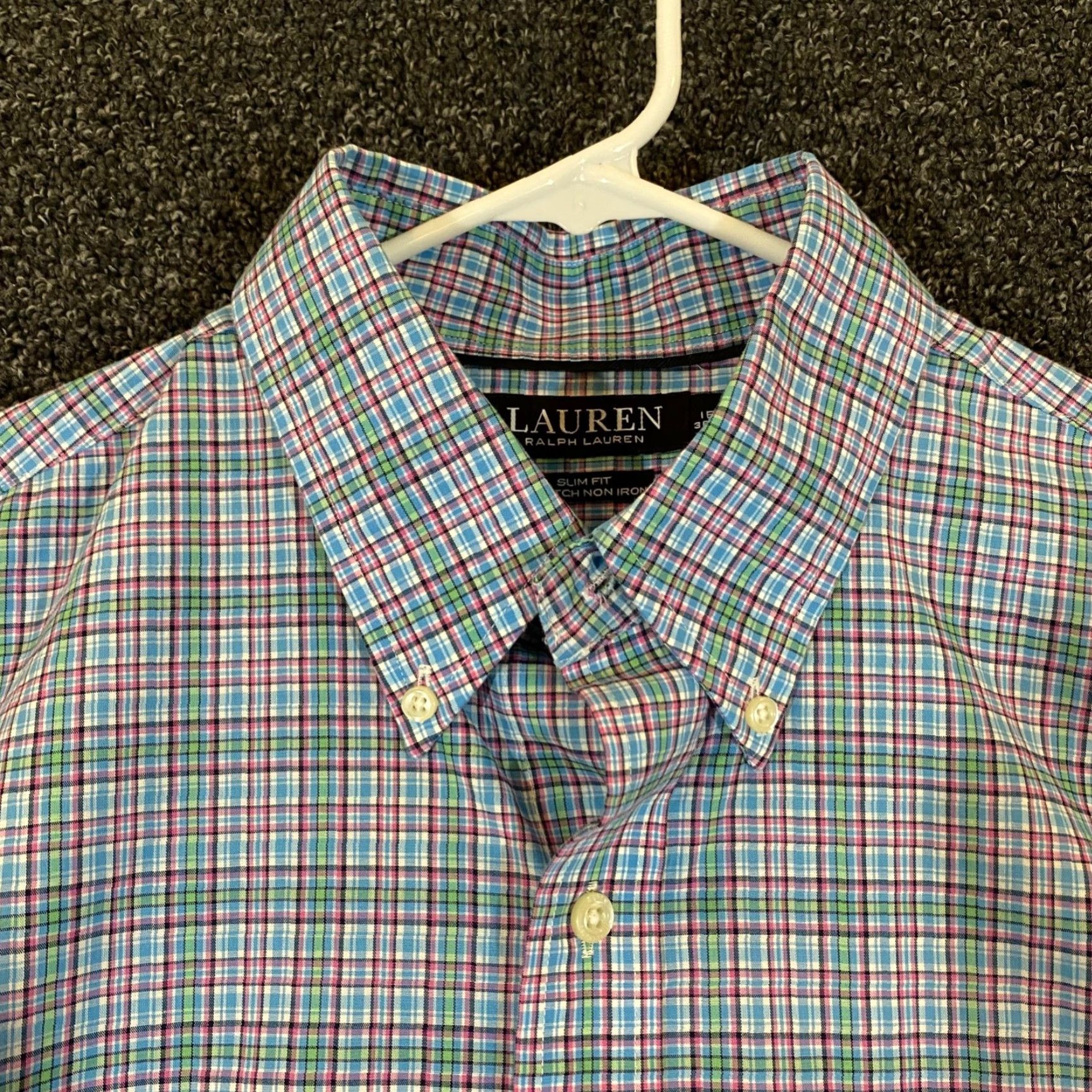 Ralph Lauren VINTAGE Lauren Ralph Lauren Shirt Men Long Sleeve Plaid Button-Down Black Label 16.5 Regular Slim Casual Office Size US L / EU 52-54 / 3 - 2 Thumbnail