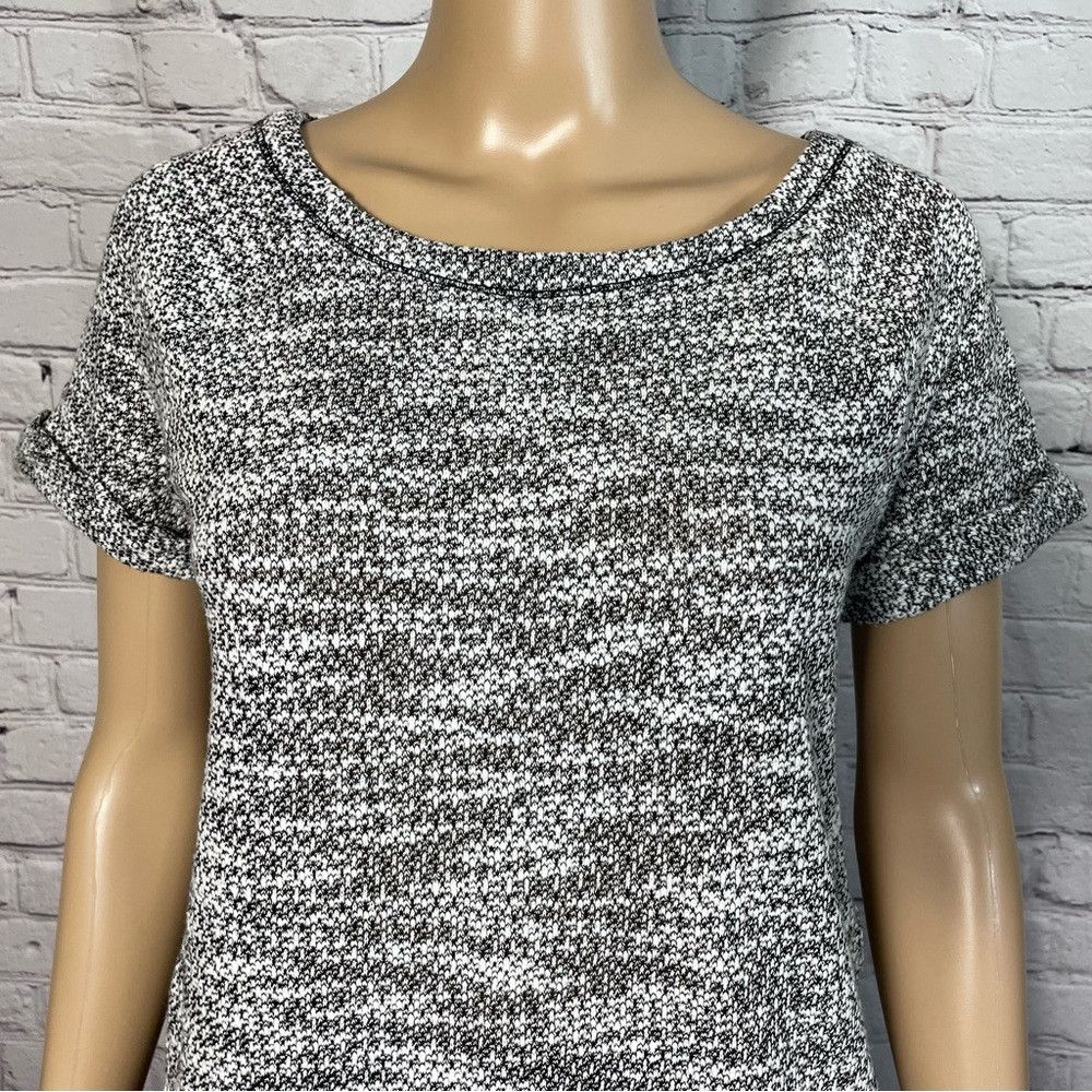 Lou & Grey Lou & Grey Cotton Blend Grey Melange Short Sleeve Top Size Size S / US 4 / IT 40 - 3 Thumbnail