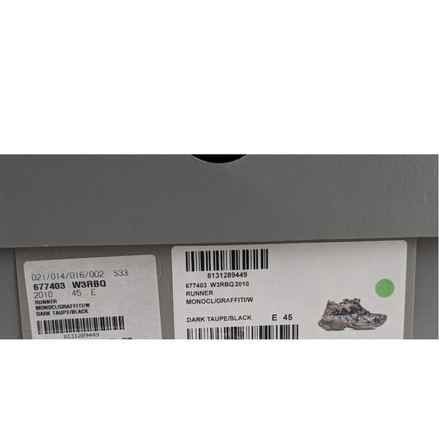 Balenciaga o1rshd1 Monocolor Graffiti Mesh Runner in Dark Taupe/Black Size US 12 / EU 45 - 10 Thumbnail