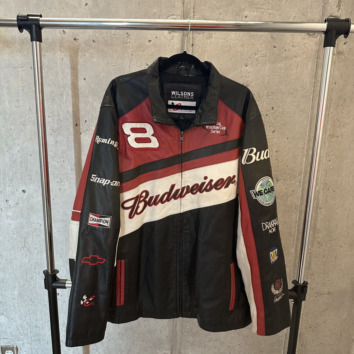 Chase Authentics Vintage 2000s D.Earnhardt Jr NASCAR Leather Jacket Budweiser Size US L / EU 52-54 / 3 - 1 Thumbnail