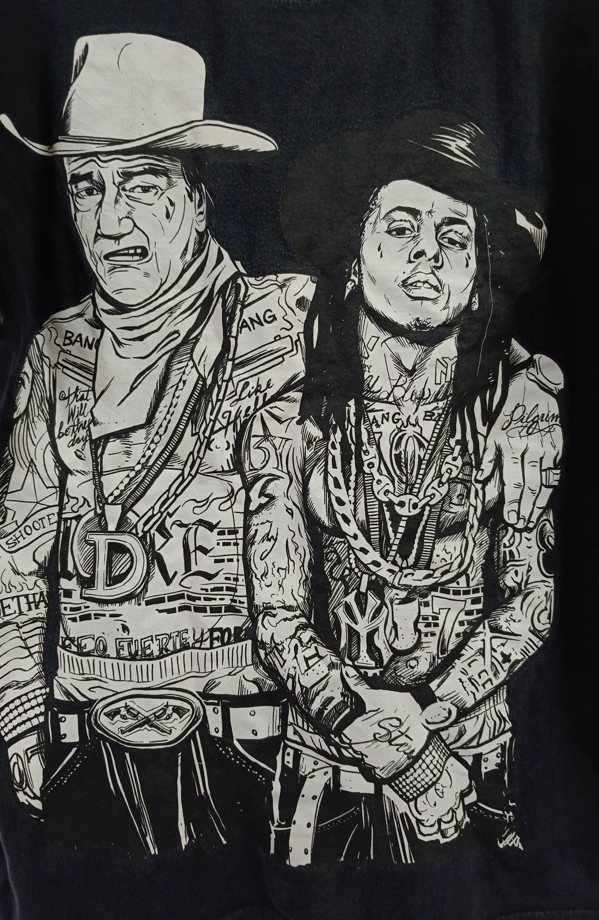 Rap Tees LiL WAYNE JOHN WAYNE RAP CARICATURE T SHIRT Size US L / EU 52-54 / 3 - 3 Thumbnail