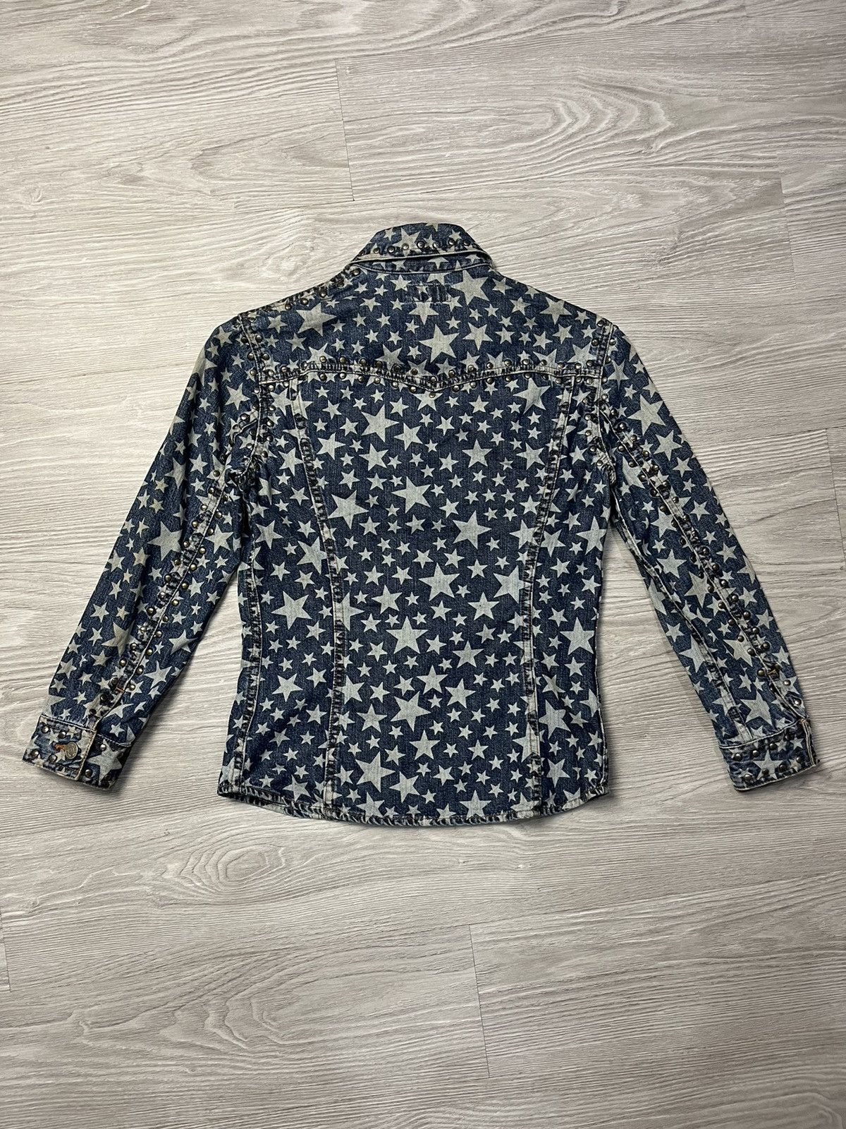 Hysteric Glamour × Japanese Brand Vintage Hysteric AOP Star Studded Denim Jacket Size S / US 4 / IT 40 - 3 Thumbnail
