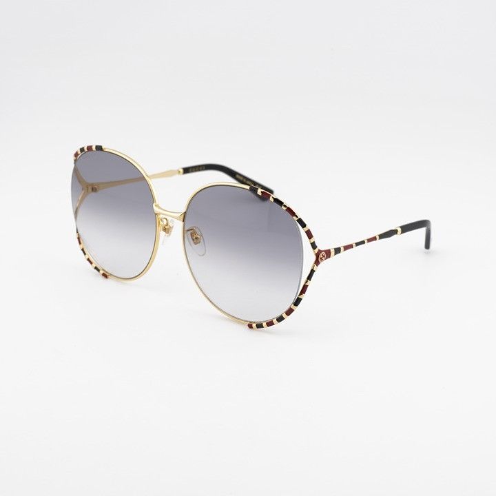 Gucci Gucci GG0595S 006 Sunglasses Gold Round Frame, Grey Gradient Size ONE SIZE - 1 Thumbnail