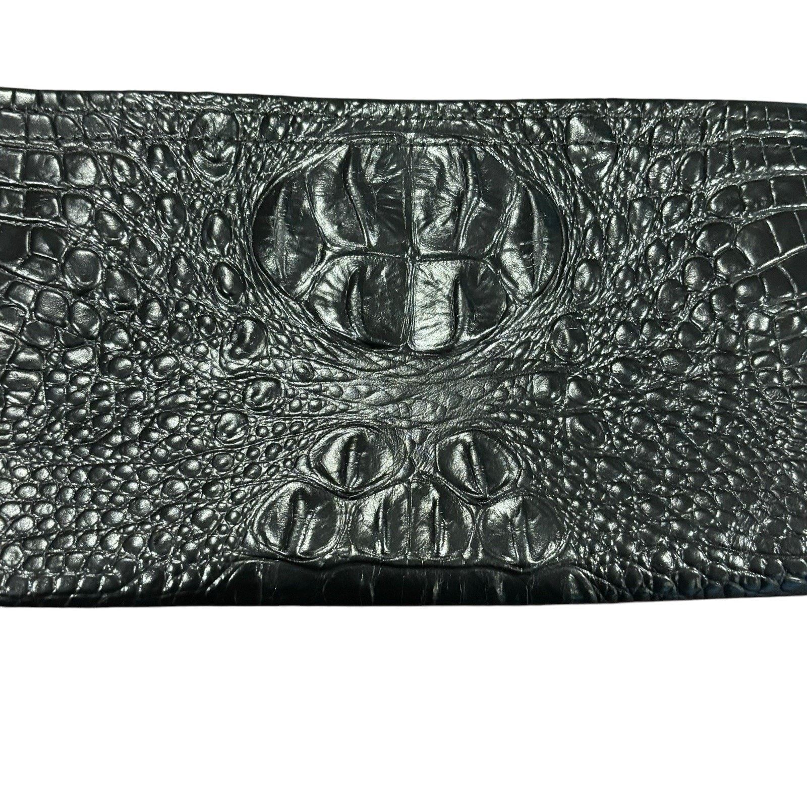 BRAHMIN Brahmin Rosalyn Black Melbourne Croc Embossed Leather Clutch Size ONE SIZE - 5 Thumbnail