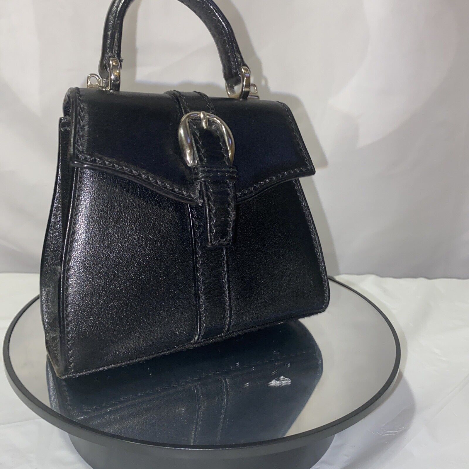 Rare Gucci Mini Leather 2 Way Vintage Top Handle Leather Cro