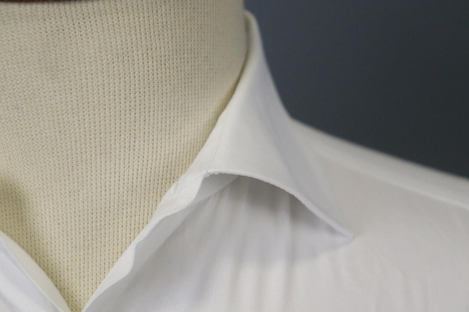 Designer Boggi White Cotton Collared Front Dress Shirt Size 40 Size 38R - 7 Thumbnail