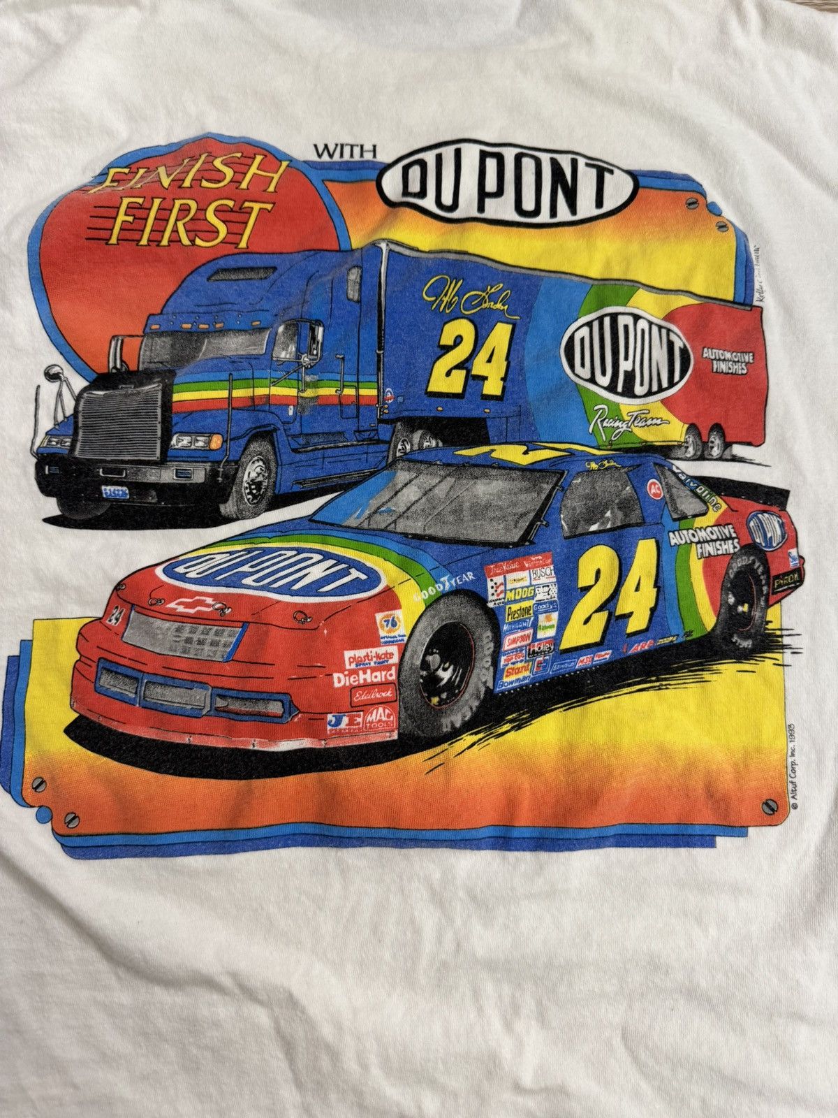 NASCAR 🔥1993 Vintage Du Pont Racing Printed T-shirt/Vintage Printed Size US L / EU 52-54 / 3 - 2 Thumbnail