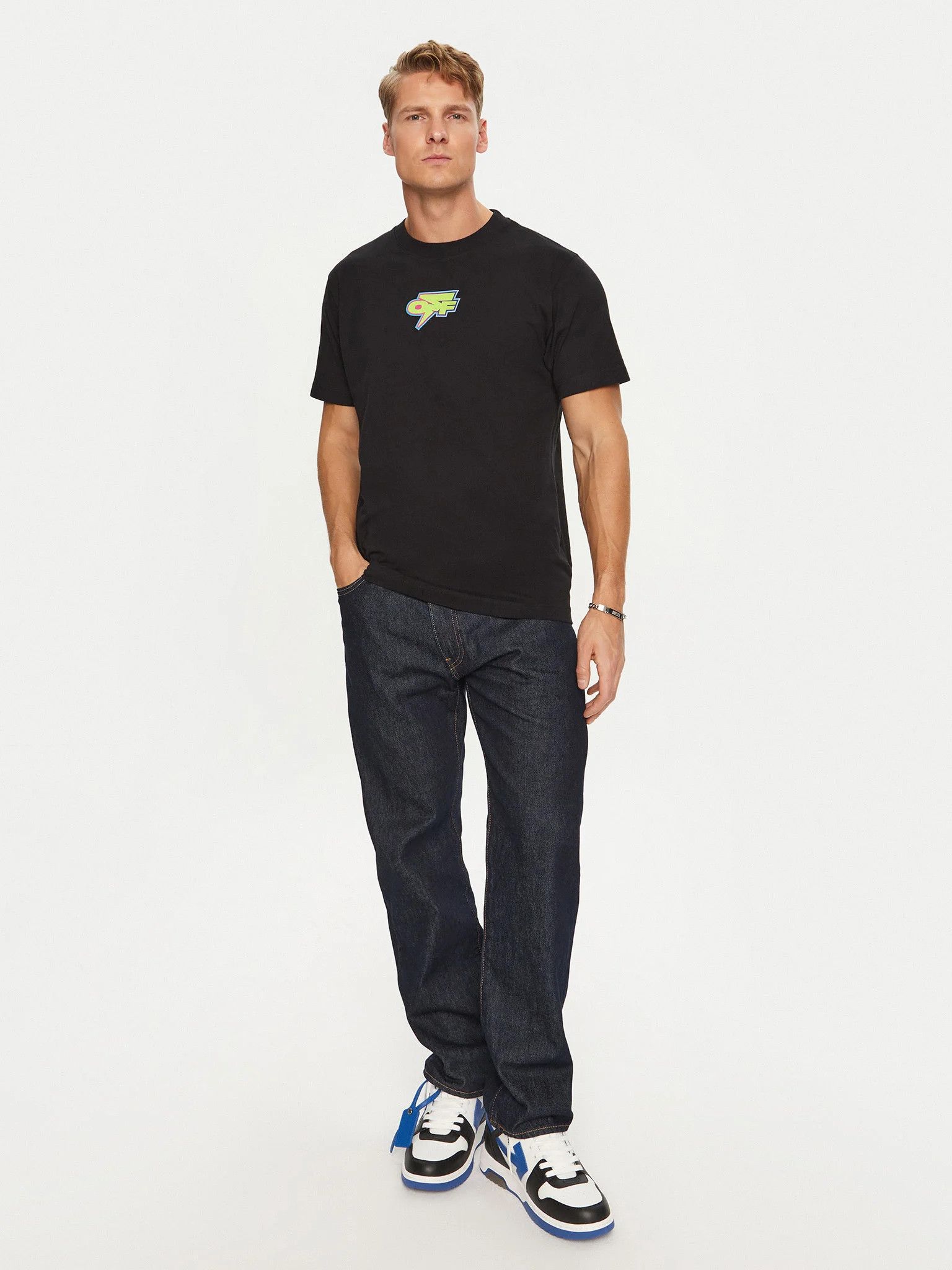 Off-White o1gr1nt0125 Degradé Thund Slim S/S T-Shirt in Black Size US XS / EU 42 / 0 - 2 Thumbnail