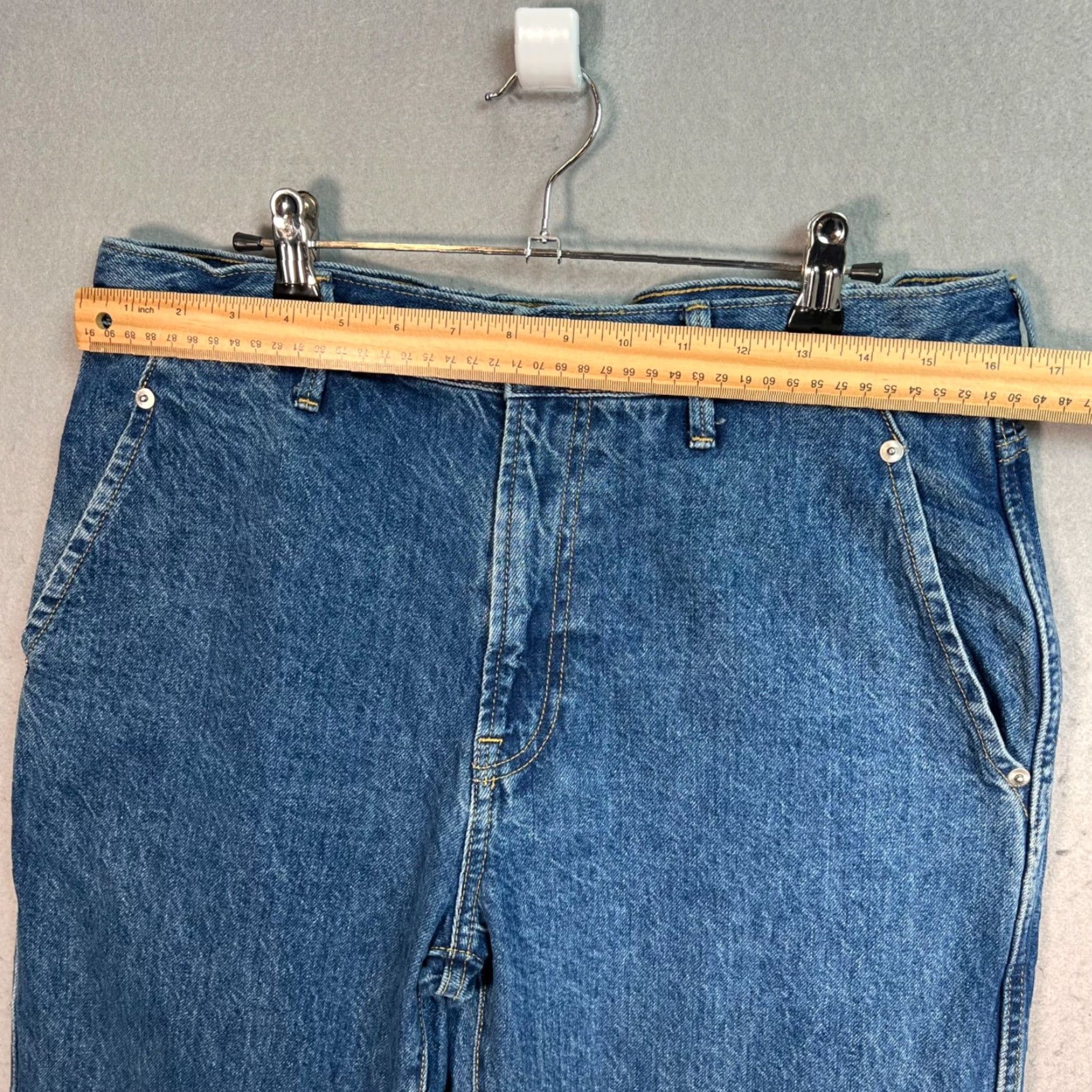 Everlane VINTAGE Everlane Women's High-Waisted Straight Leg Denim Jeans 32x27 Blue Cotton Size 24" / US 00 / IT 34 - 6 Thumbnail