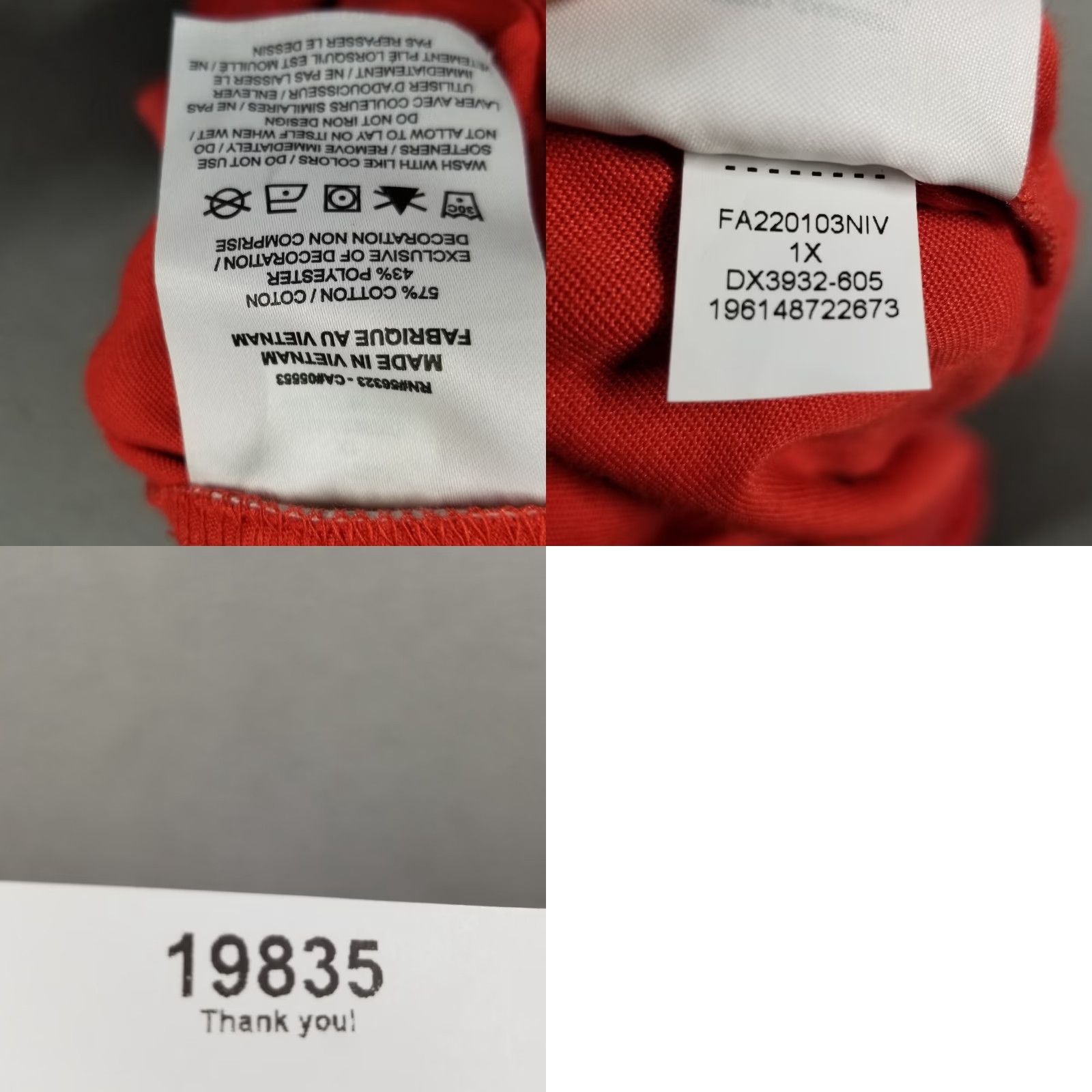 Nike Nike Air Jordan Shirt Women's 1X Crop Tank - Red - Sleeveless Gym Weightlifting Training Activewear - Nike Air Jordan - Plus Size Women Size XL / US 12-14 / IT 48-50 - 8 Thumbnail
