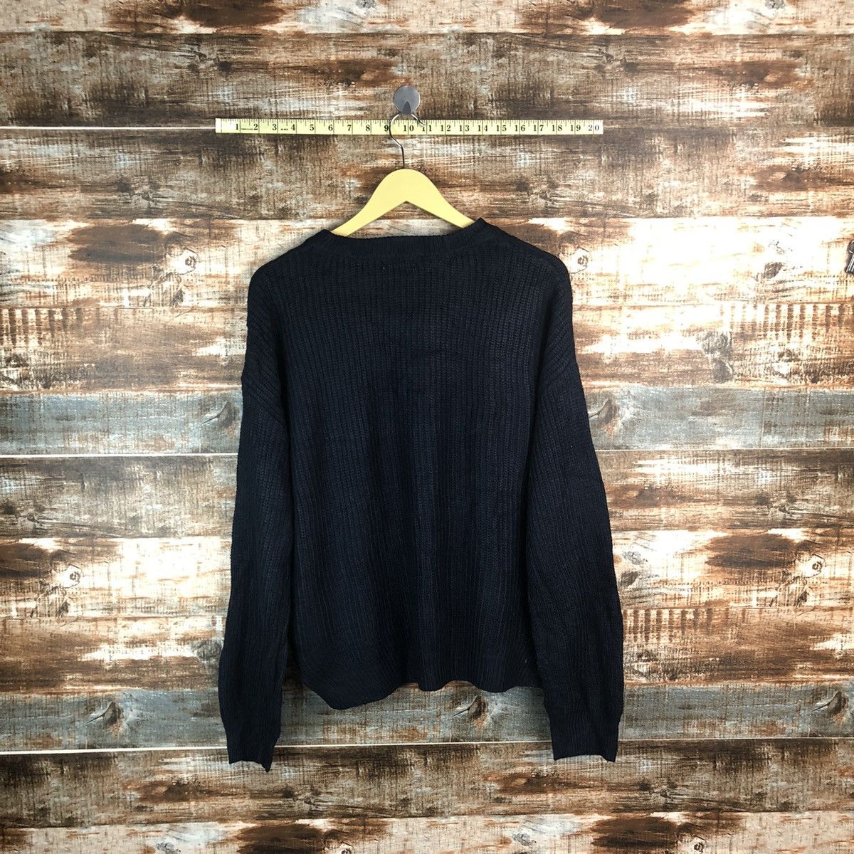 GU × Homespun Knitwear × Japanese Brand GU japan Dark Blue cable Knitwear #A1903 Size L / US 10 / IT 46 - 11 Thumbnail
