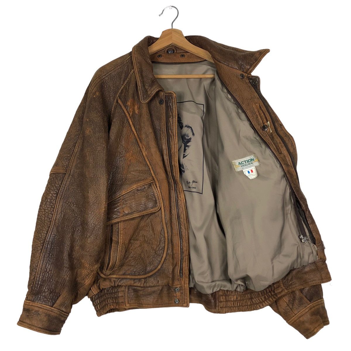 Issey Miyake 🔥Vintage Fly Leather Jacket Bomber Design Marilyn Manrose Size US M / EU 48-50 / 2 - 11 Thumbnail
