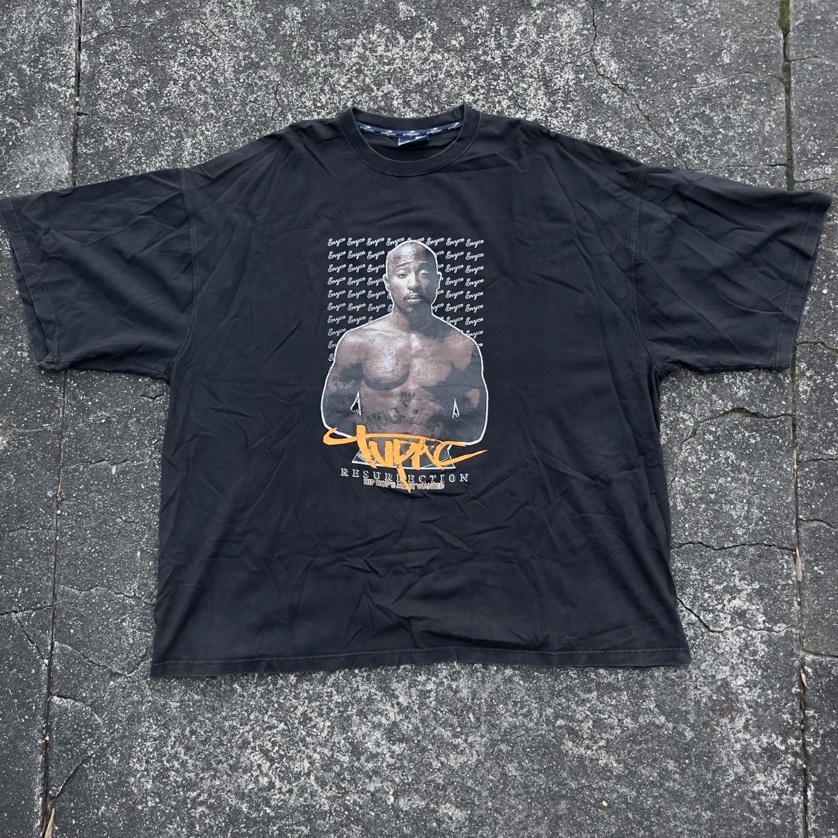 image of Vintage Y2K Tupac Ressurection Enyce Shirt in Black, Men's (Size 2XL)