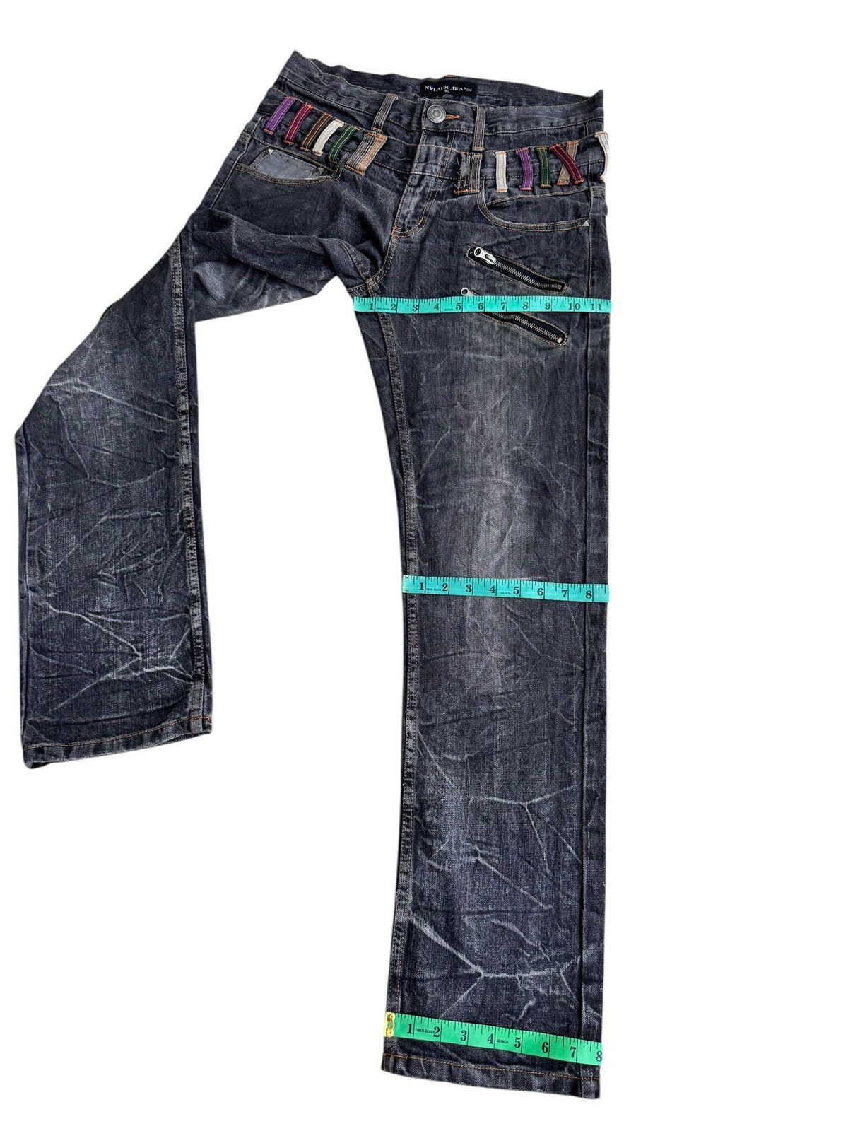 Japanese Brand 🔥Japanese Brand Nylaus Distressed Zipper Denim Jeans Size US 32 / EU 48 - 14 Thumbnail