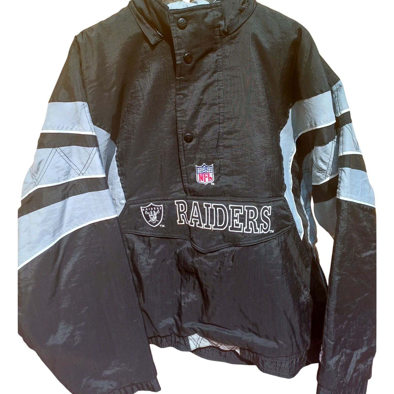 NFL × Starter Oakland LA Raiders 90s STARTER puffer Pullover XL Pro vtg Size US XL / EU 56 / 4 - 1 Thumbnail