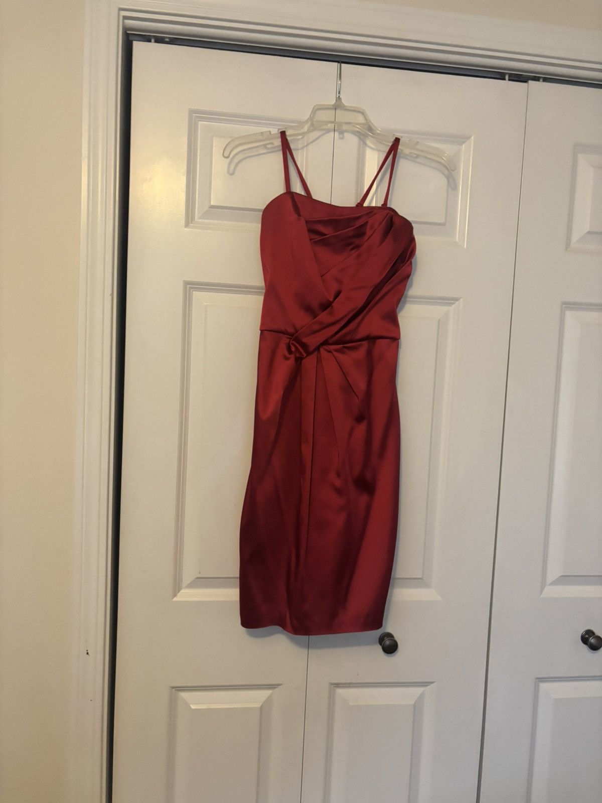 White House Black Market Red Satin Mini Dress White House Black Market size 2 New Size XS / US 0-2 / IT 36-38 - 3 Thumbnail