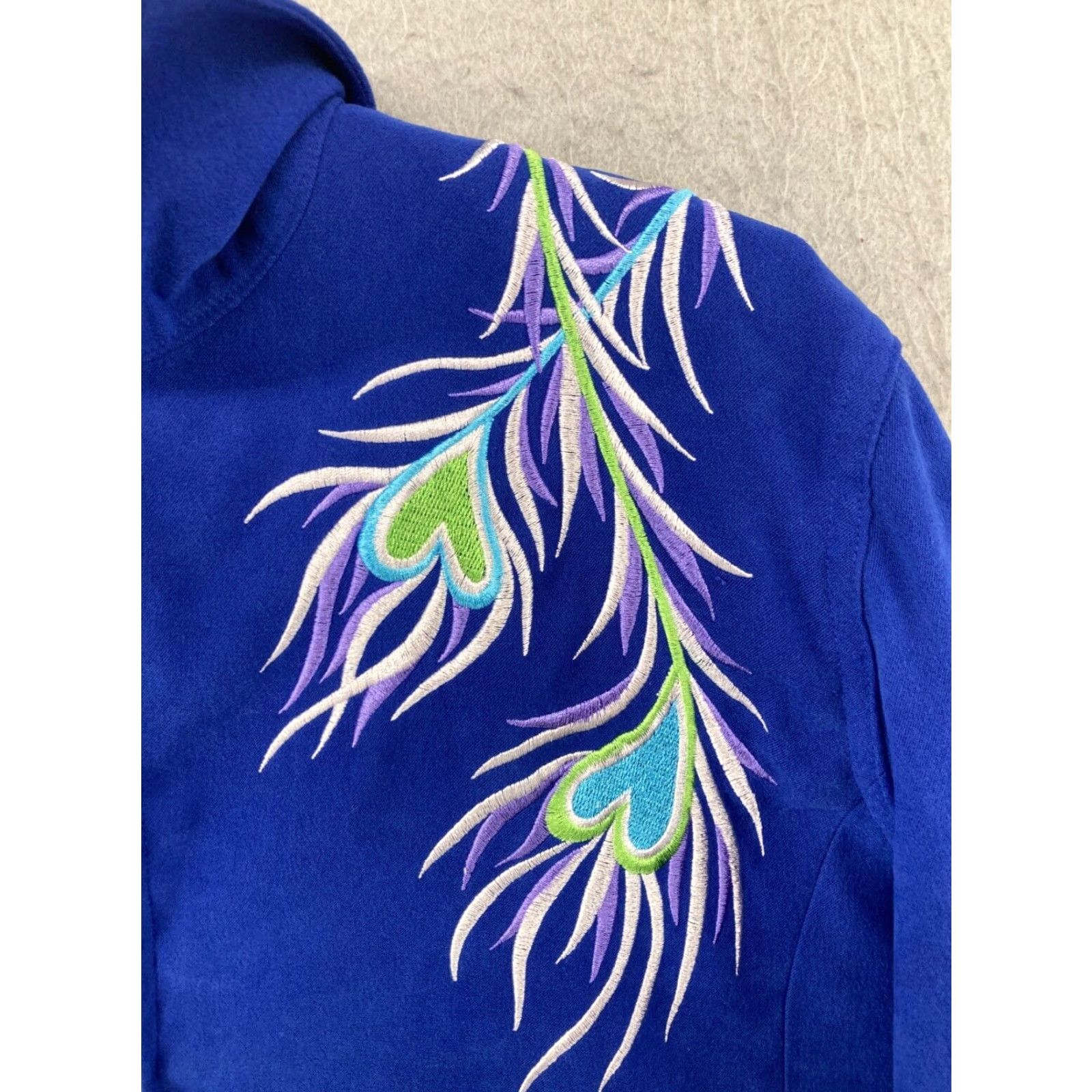 Bob Mackie Bob Mackie Shirt Womens Medium 1/4 Zip Long Sleeve Peacock Embroidered Size M / US 6-8 / IT 42-44 - 6 Thumbnail