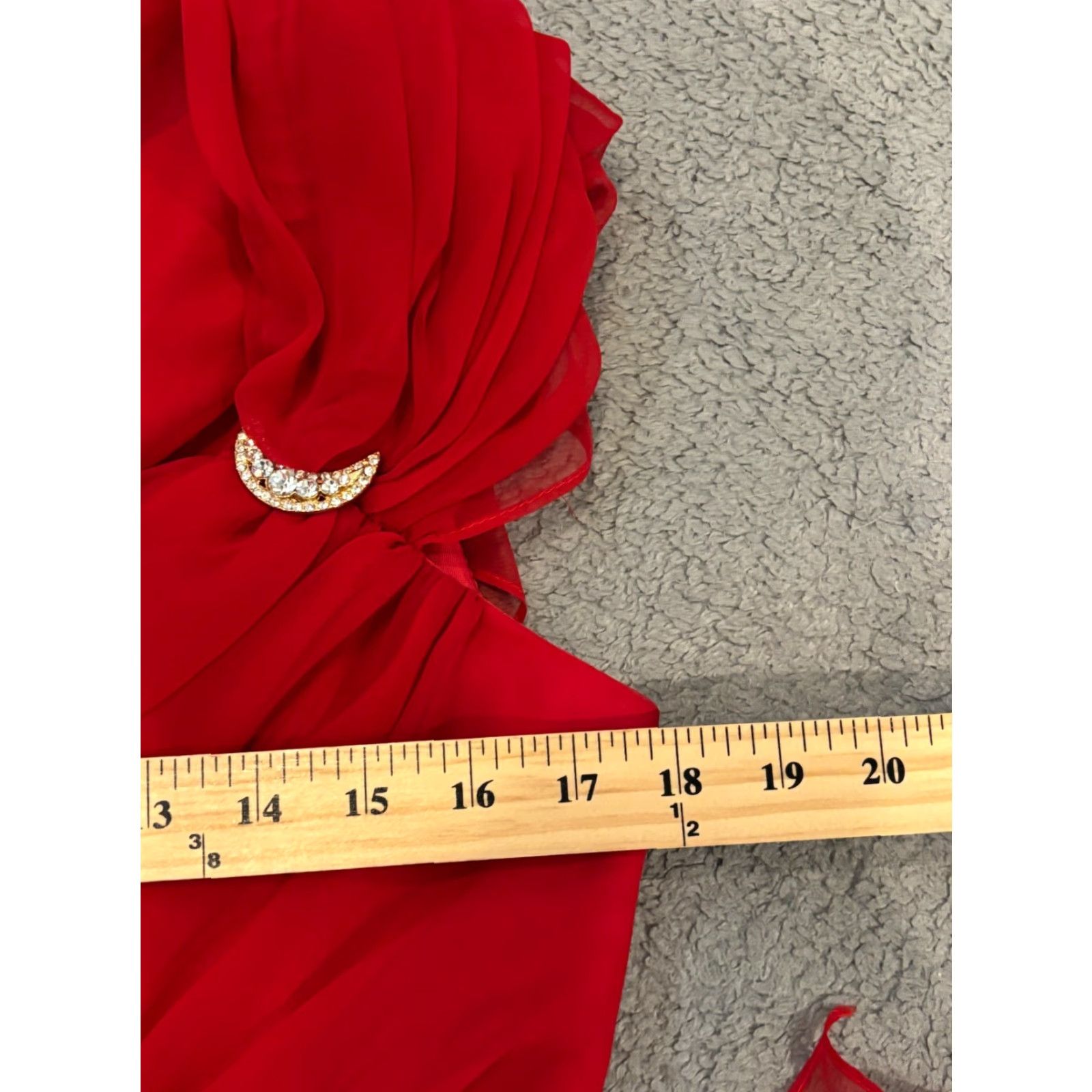 Vintage VINTAGE Lillie Rubin Dress Size 14 Red Lace Accent Wrap Bust Support Midi Formal Dress Prom Womens Size XL / US 12-14 / IT 48-50 - 5 Thumbnail