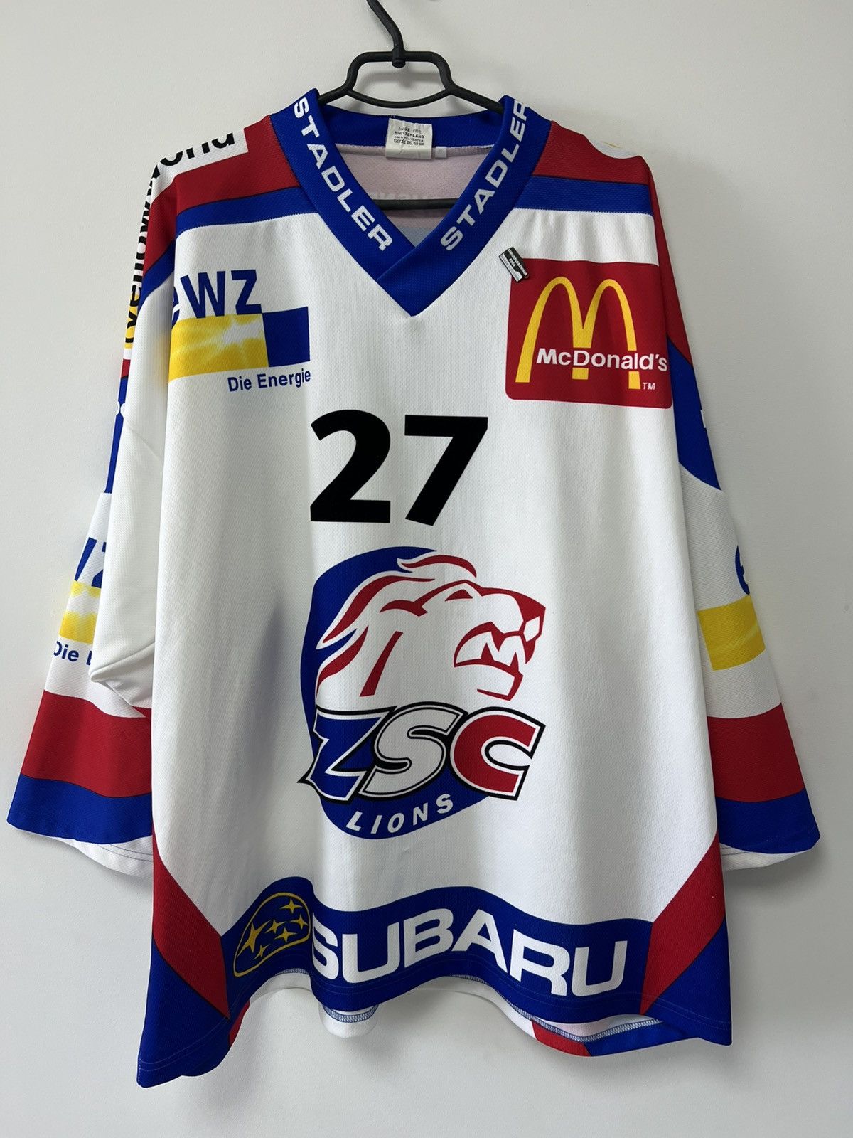 Vintage ZSC Lions Ice Hockey Jersey Ochsner Matchworn Salis #27 XL Size US XL / EU 56 / 4 - 2 Thumbnail