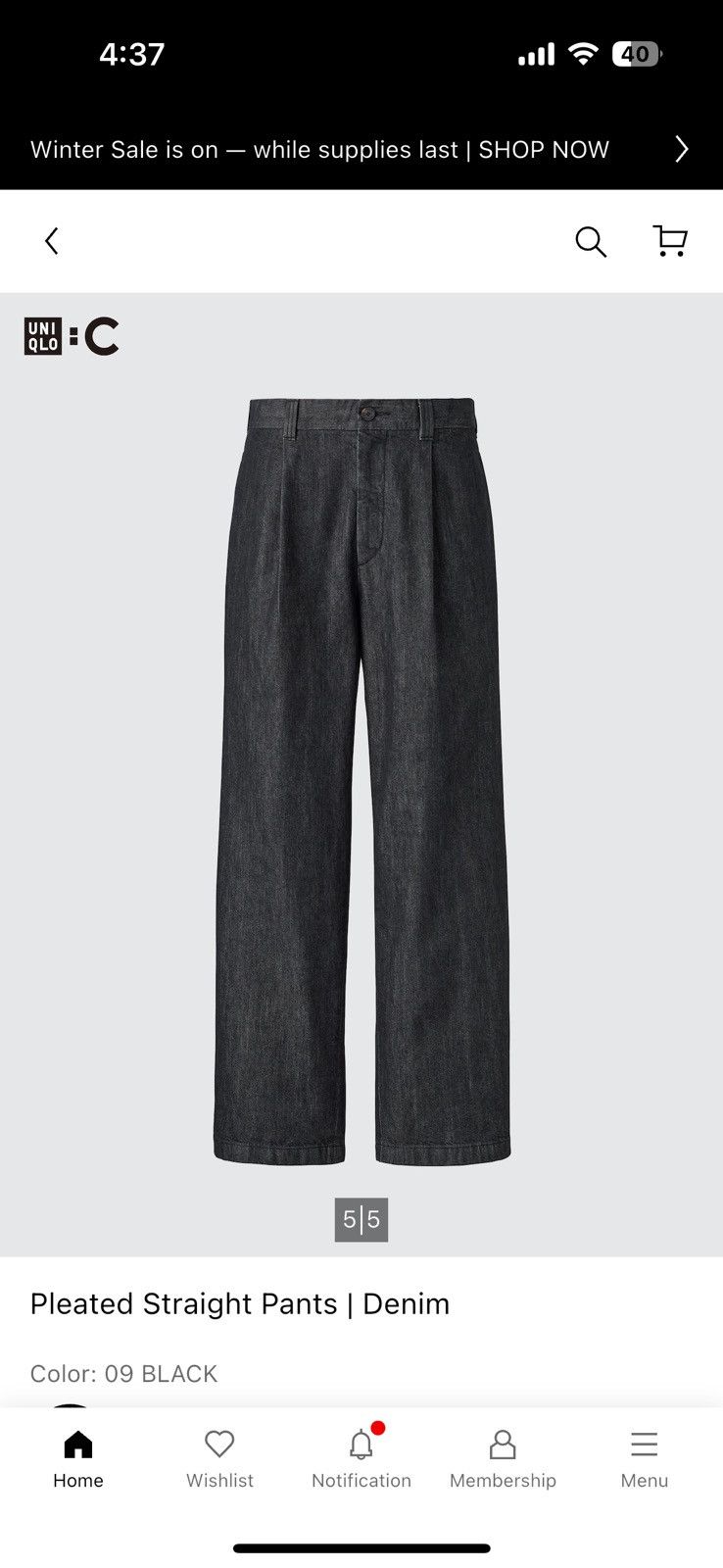 Uniqlo Navy Uniqlo C Straight Pleated Pants | Denim Size 30 Size US 30 / EU 46 - 1 Thumbnail
