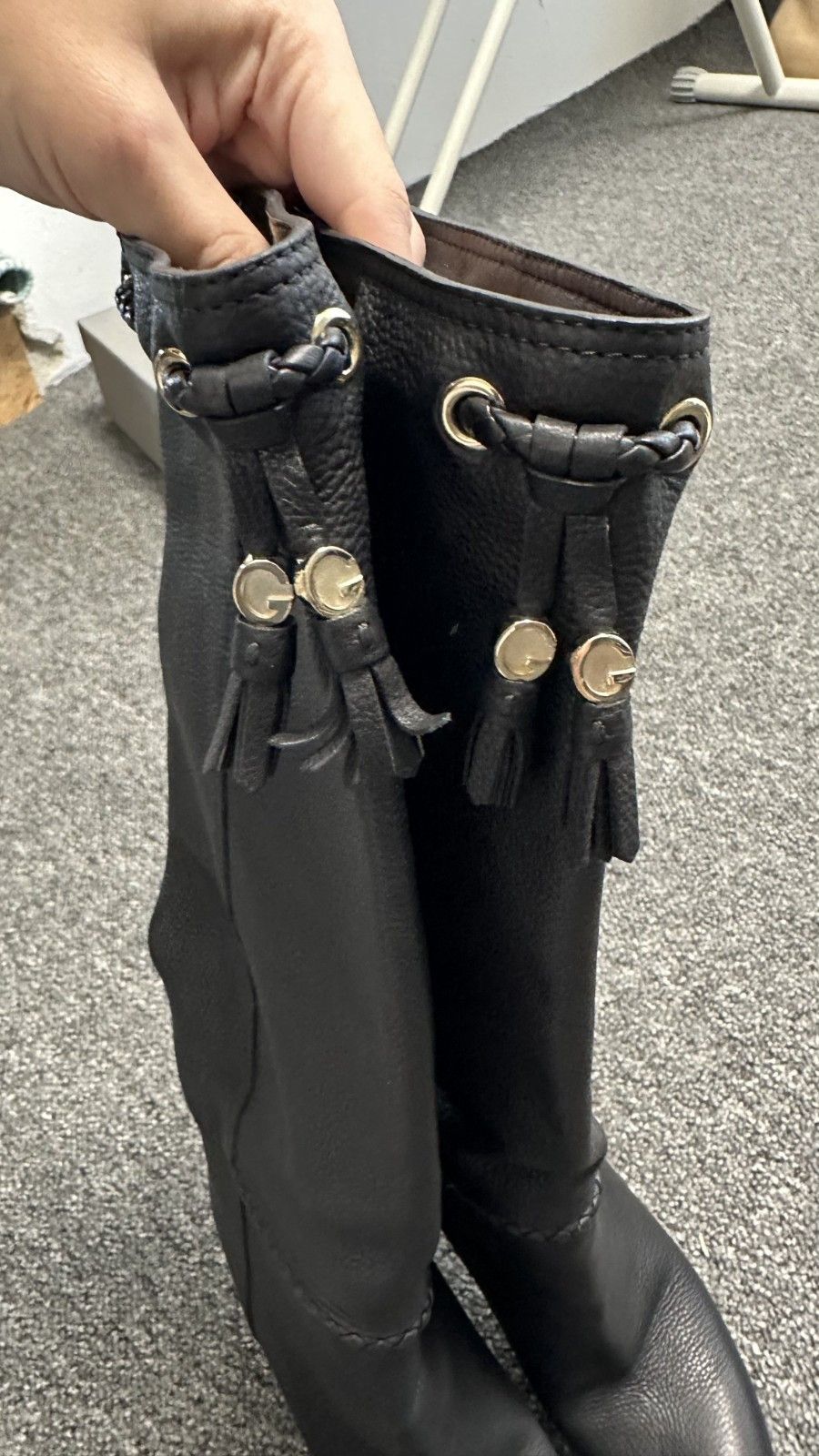 Gucci Gucci Black Leather Braided Accents Knee High Boots Size US 7 / IT 37 - 4 Thumbnail
